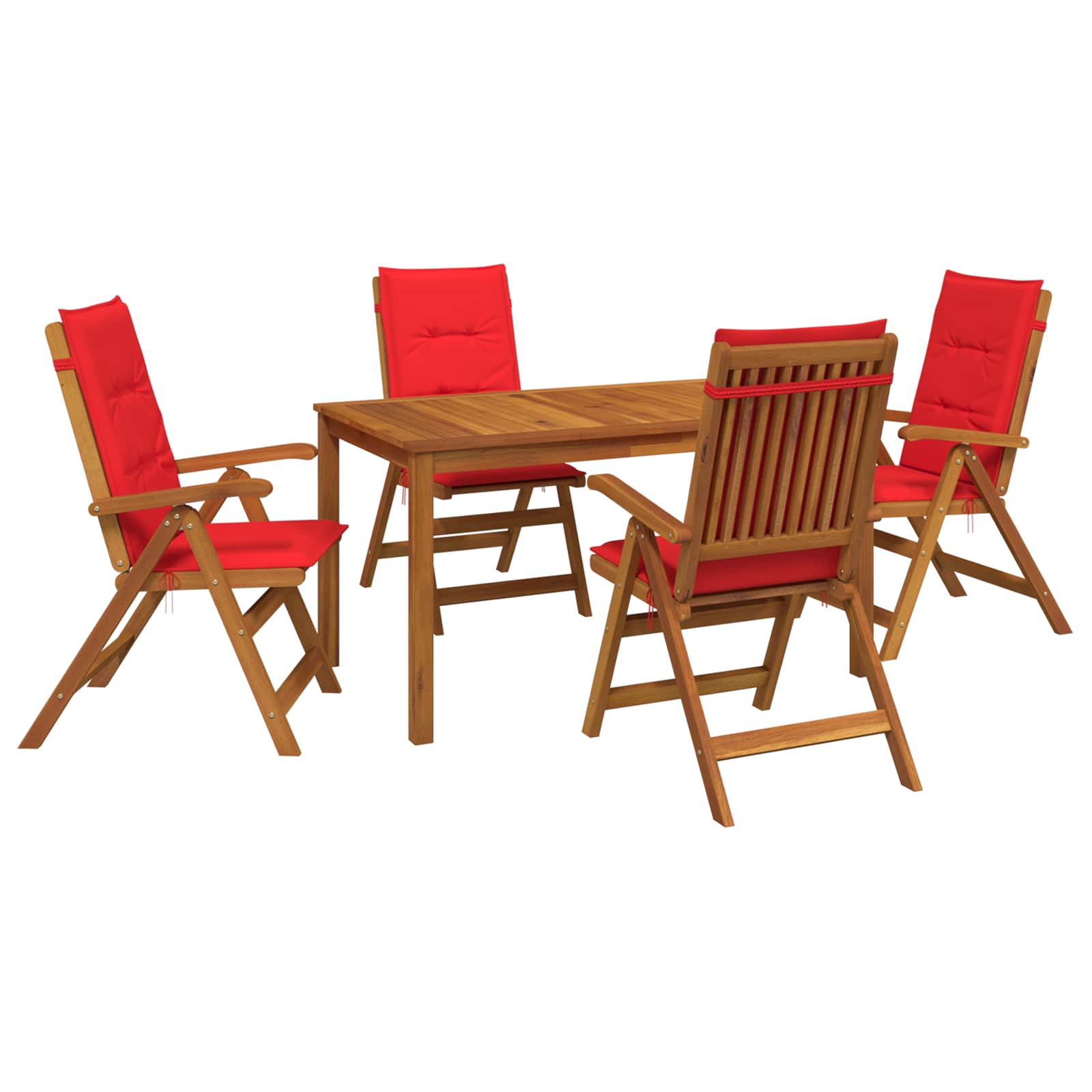 5-Piece Garden Dining Set Naturel Massief Acaciahout image 2