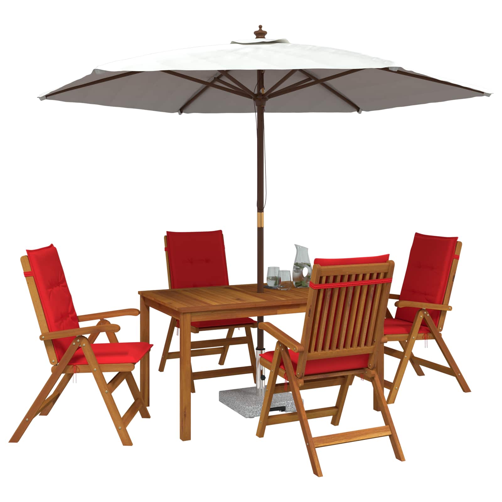 5-Piece Garden Dining Set Naturel Massief Acaciahout image 3