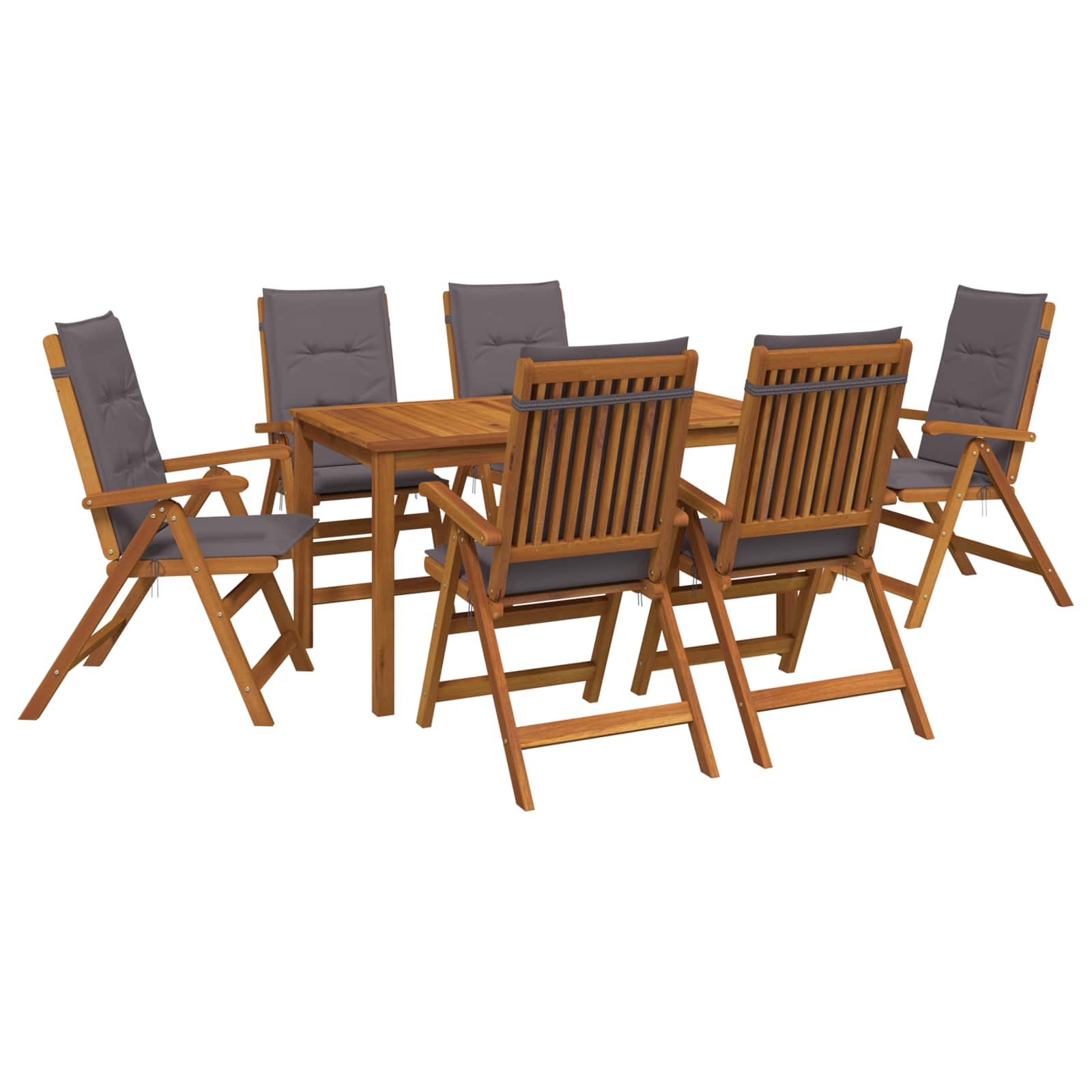 7-Piece Garden Dining Set Naturel Massief Acaciahout image 2
