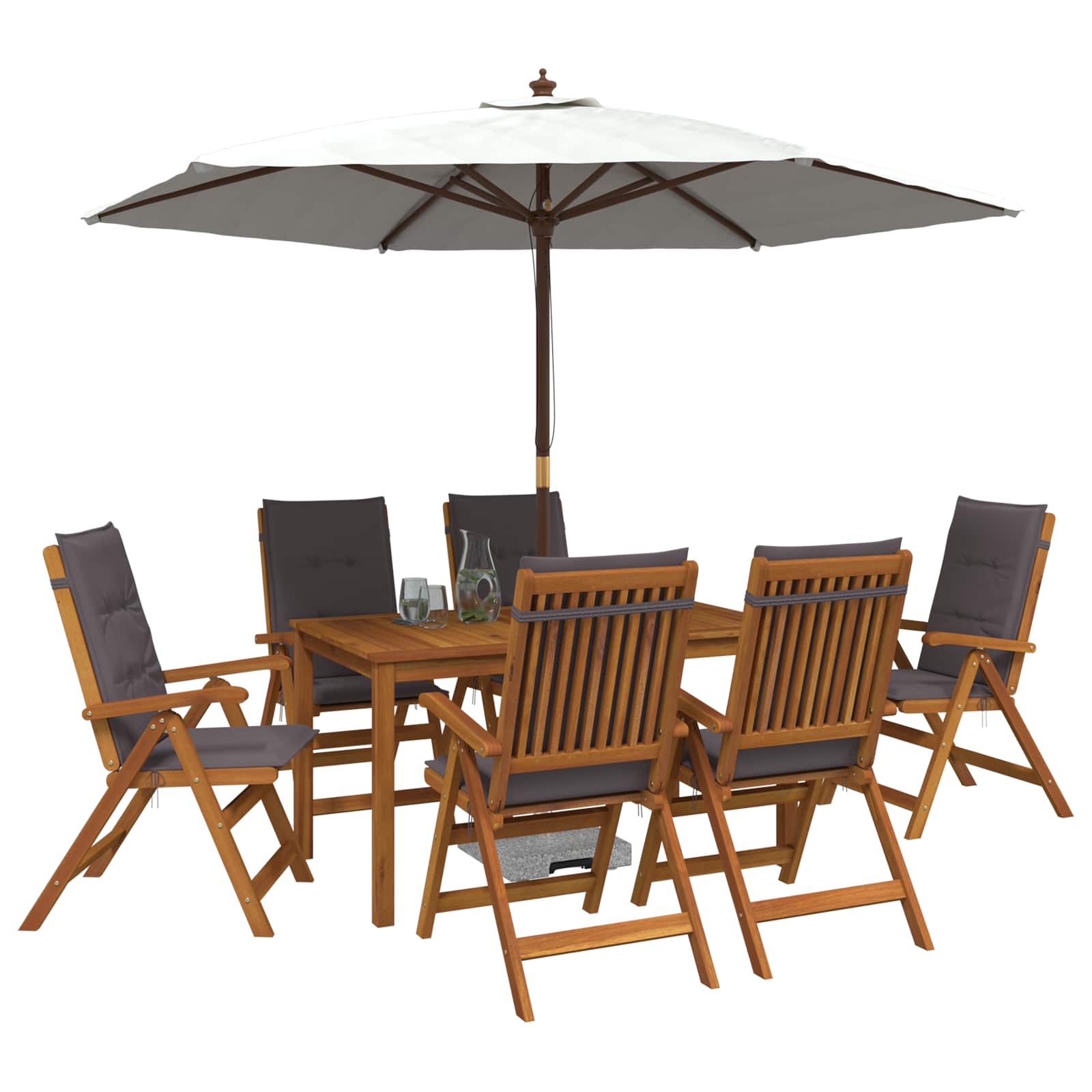 7-Piece Garden Dining Set Naturel Massief Acaciahout image 3