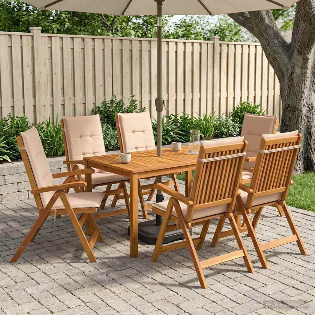7-Piece Garden Dining Set Naturel Massief Acaciahout image 1