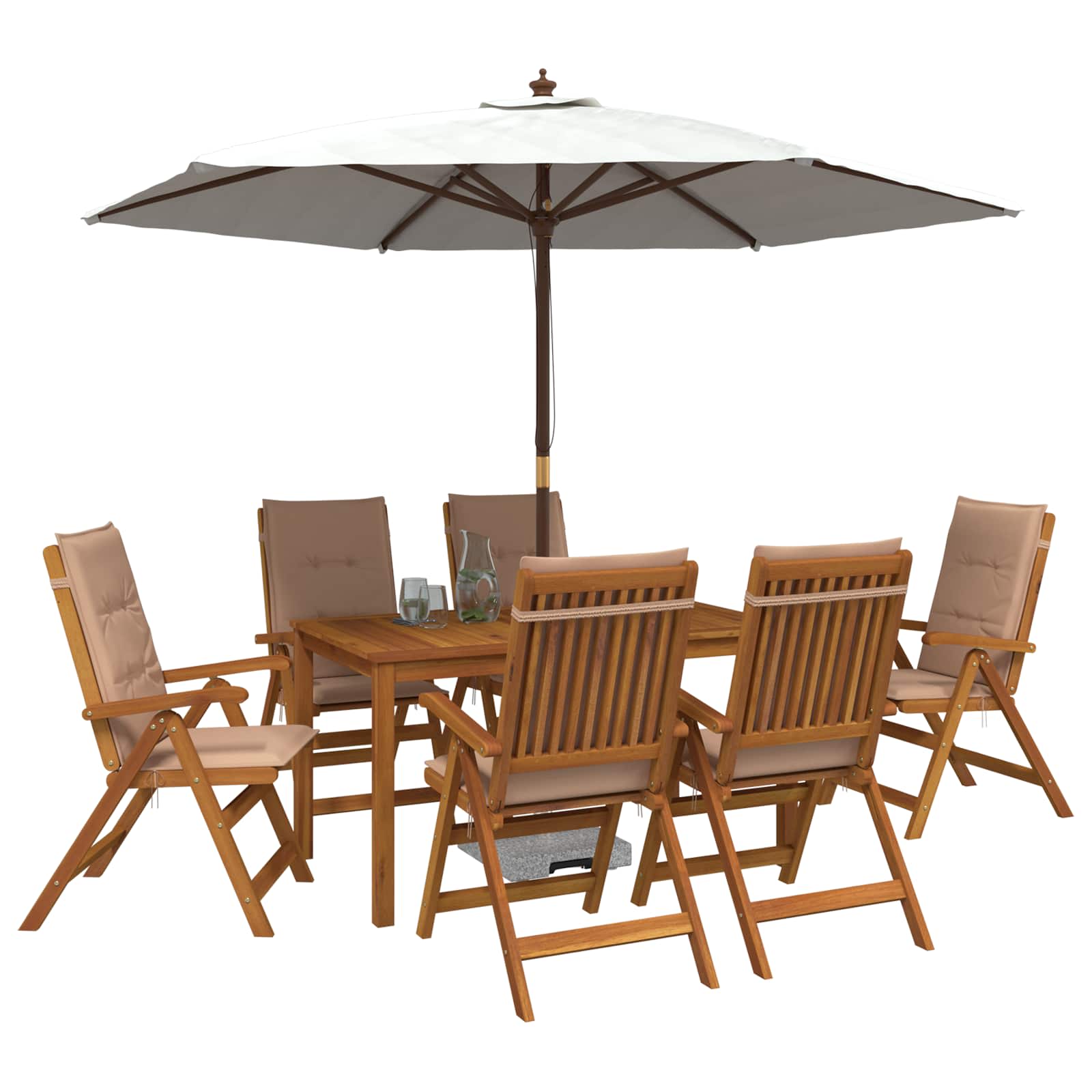 7-Piece Garden Dining Set Naturel Massief Acaciahout image 3