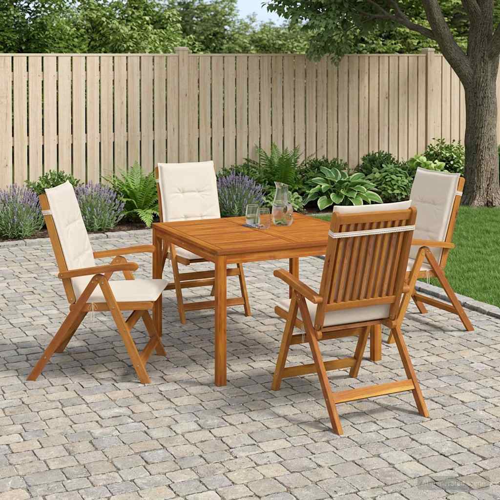 5-delige tuin eetset 5 st Naturel Massief Acaciahout image 1