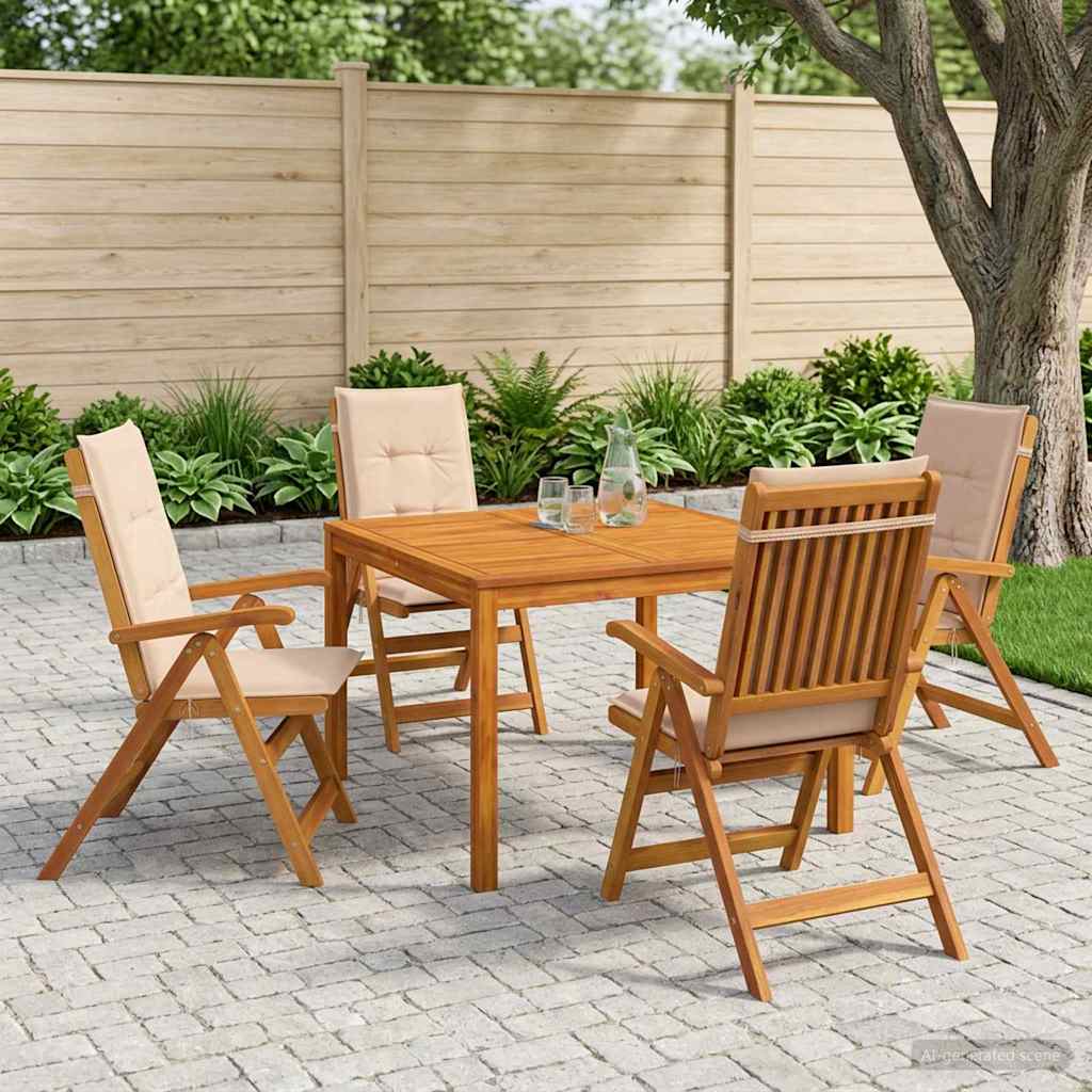 5-delige tuin eetset 5 st Naturel Massief Acaciahout image 1