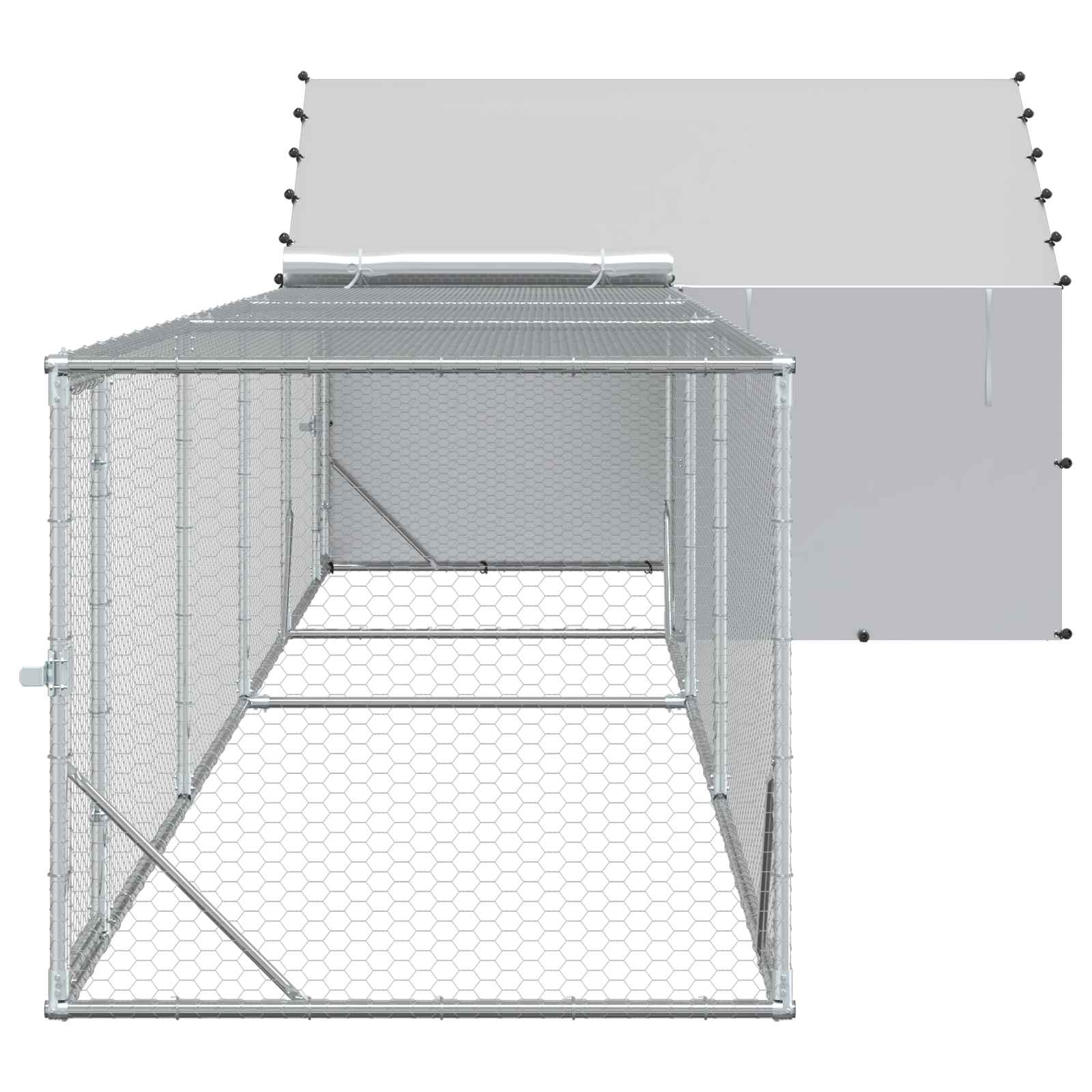 2 st zilver 7 x 2 x 1,5 m Gegalvaniseerd staal image 4