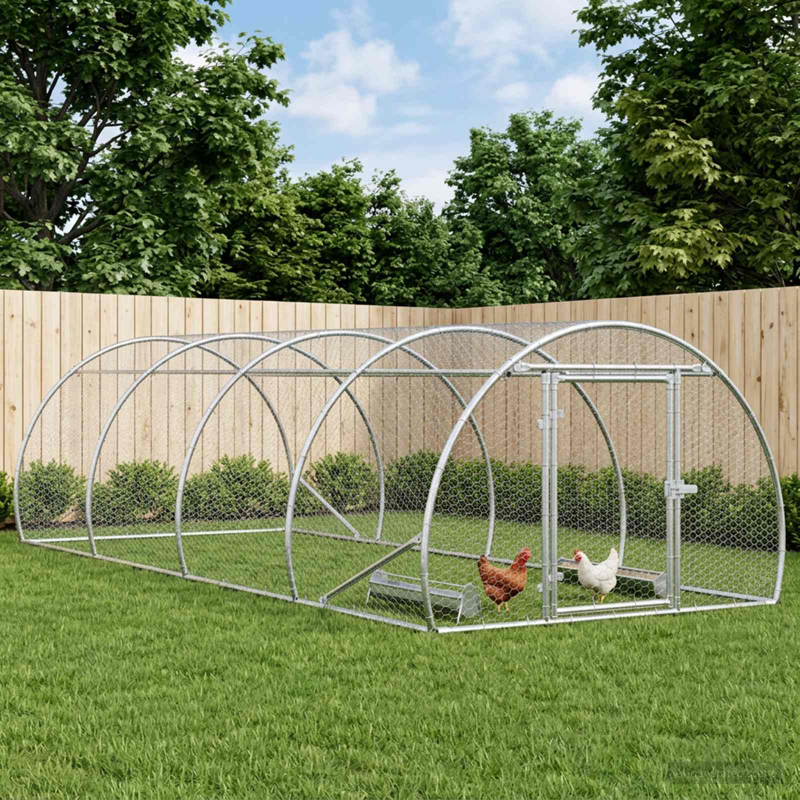 vidaXL Kyllingehus Sølv 400 x 150 x 100 cm Galvaniseret stål