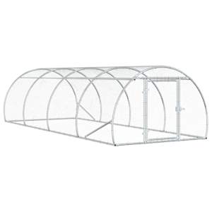 vidaXL Kanakoobas H&otilde;bedane 400 x 150 x 100 cm Tsingitud teras