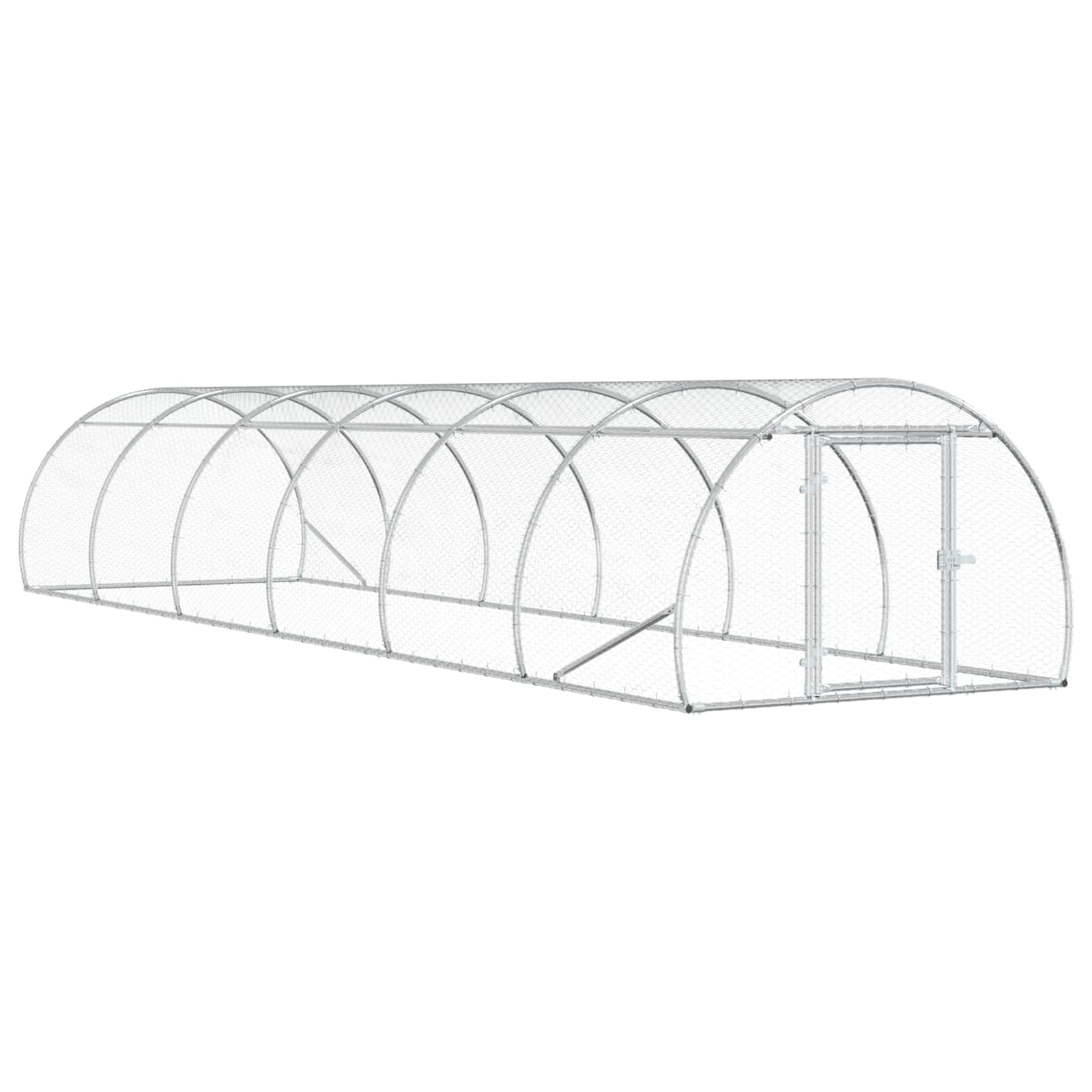 vidaXL Kyllingehus Sølv 600 x 150 x 100 cm Galvaniseret stål