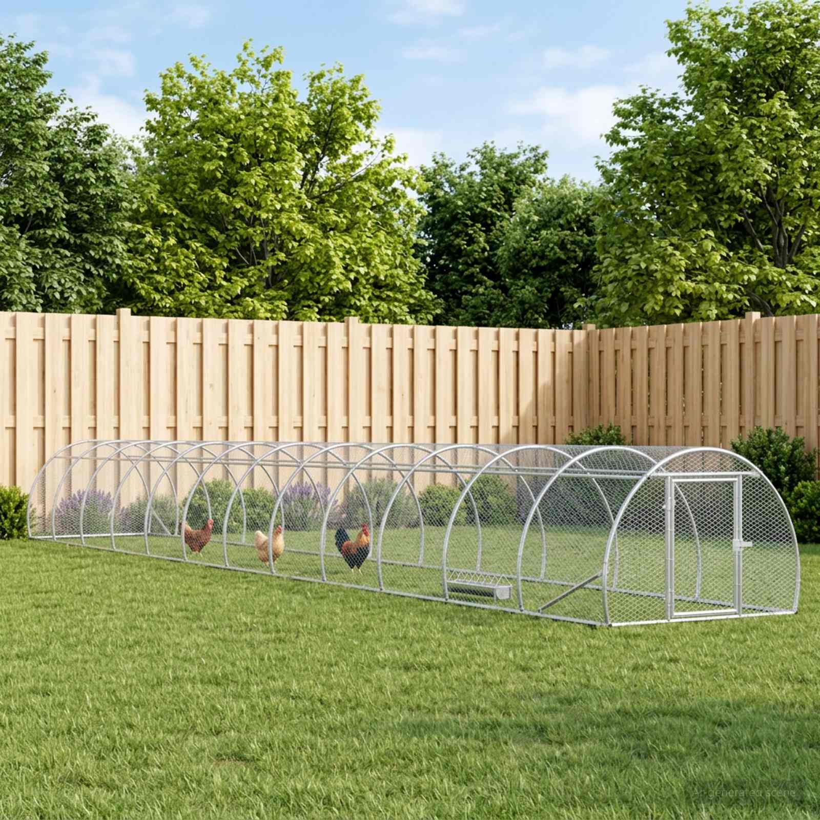 vidaXL Kyllingehus Sølv 1200 x 150 x 100 cm Galvaniseret stål