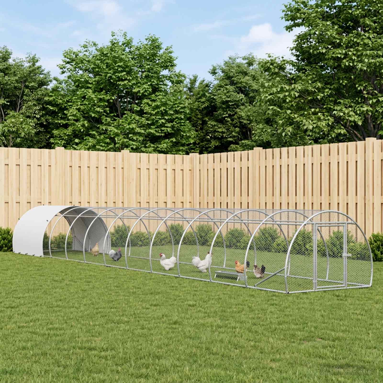 Vištų būdas Sidabrinė 1200 x 150 x 100 cm Galvanizuotas plienas