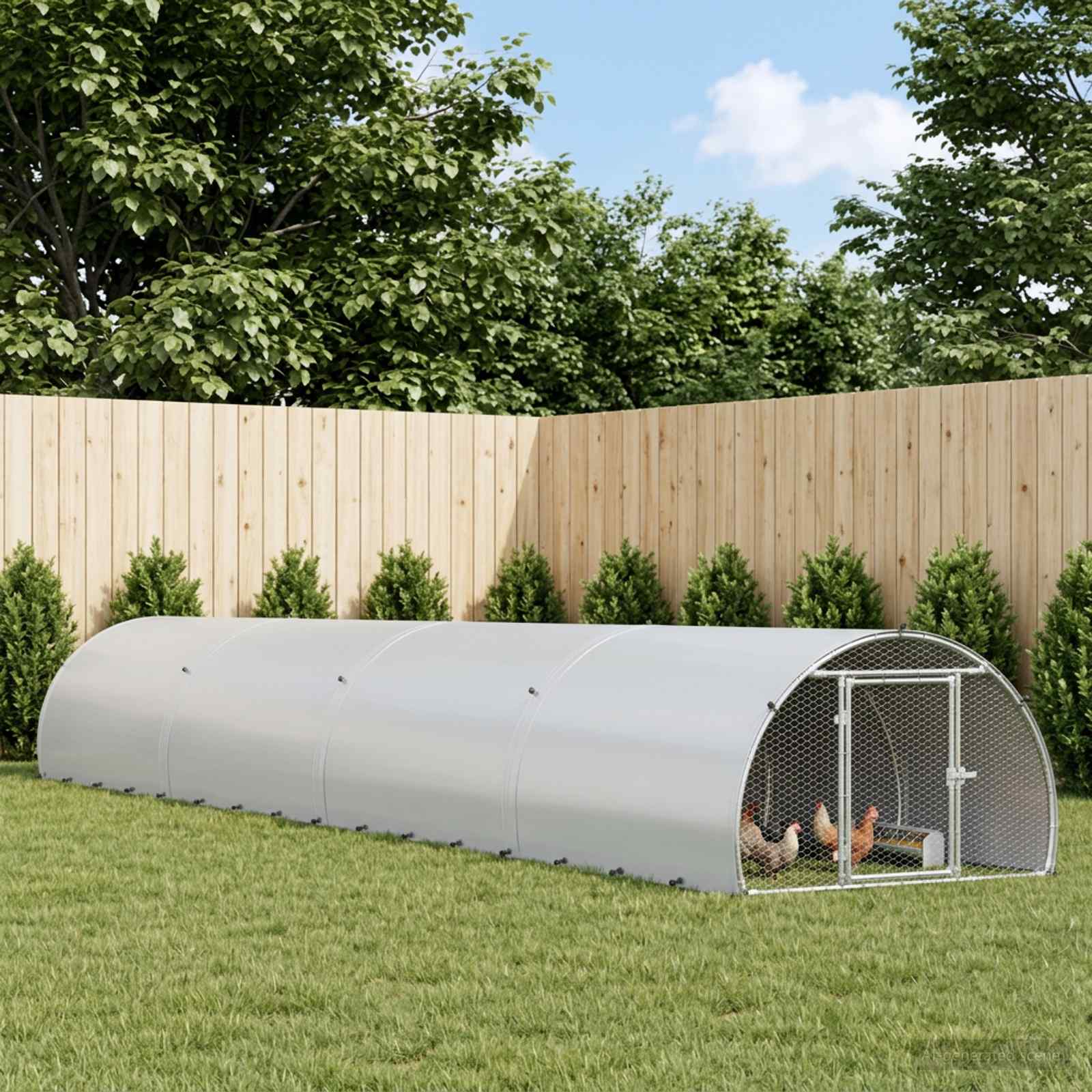 vidaXL Kyllingehus Sølv 800 x 150 x 100 cm Galvaniseret stål