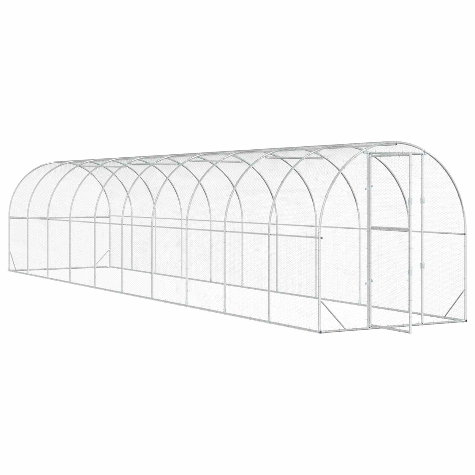Kippenhok zilver 1000 x 200 x 200 cm Gegalvaniseerd staal image 2