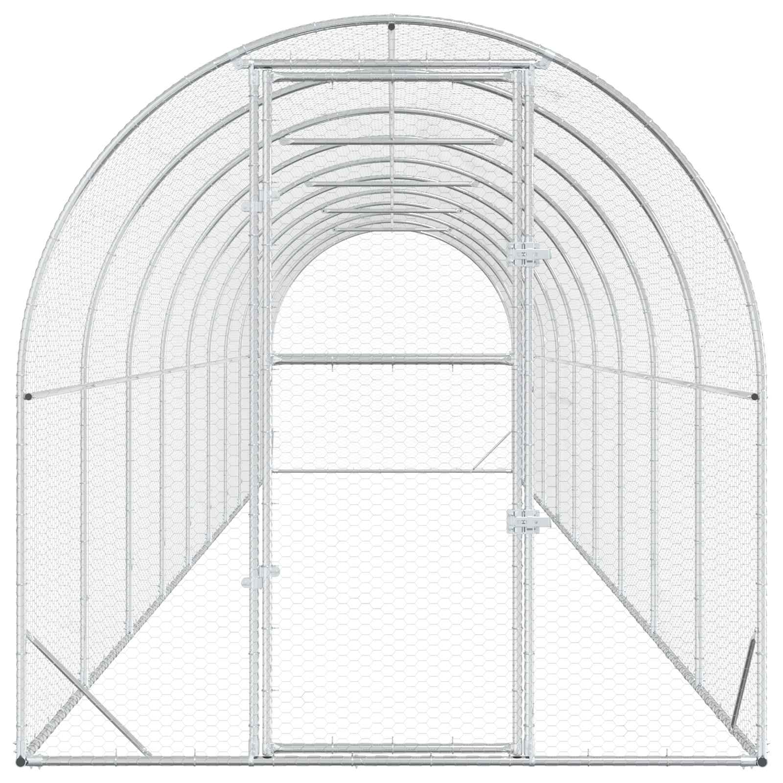 Kippenhok zilver 1000 x 200 x 200 cm Gegalvaniseerd staal image 3