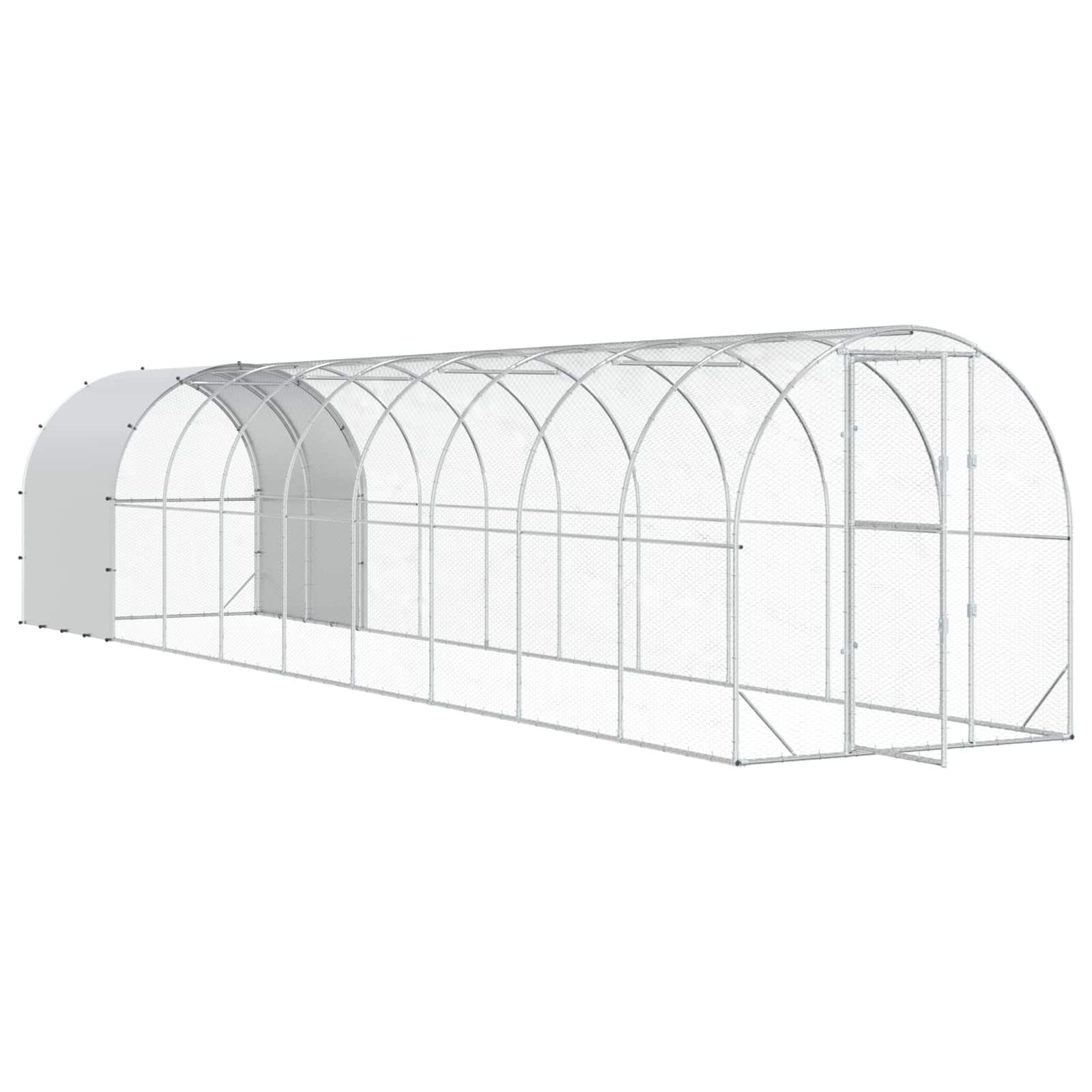 Kippenhok zilver 1000 x 200 x 200 cm Gegalvaniseerd staal image 2