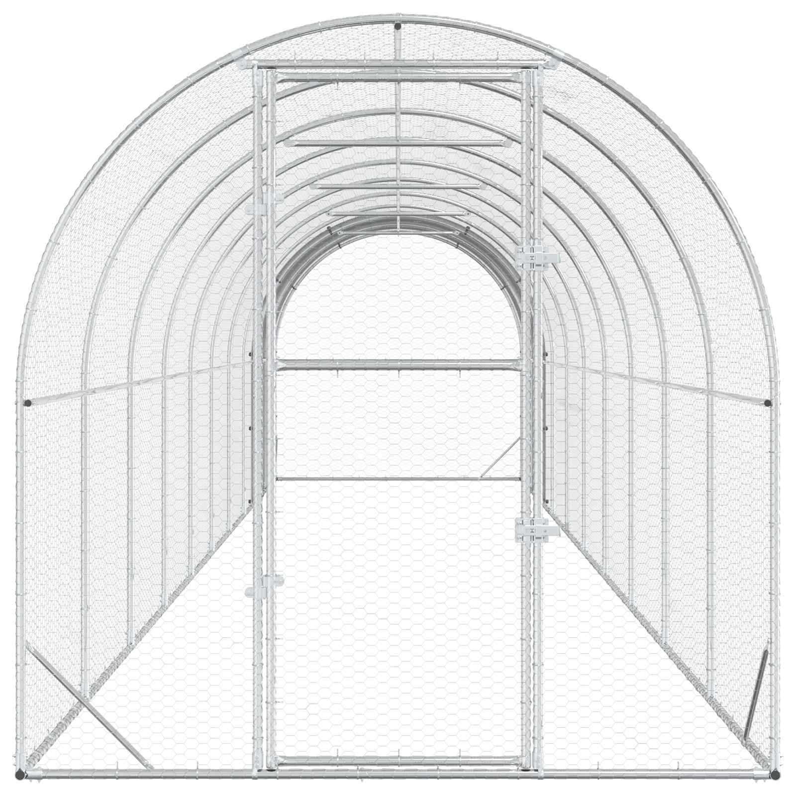 Kippenhok zilver 1000 x 200 x 200 cm Gegalvaniseerd staal image 3