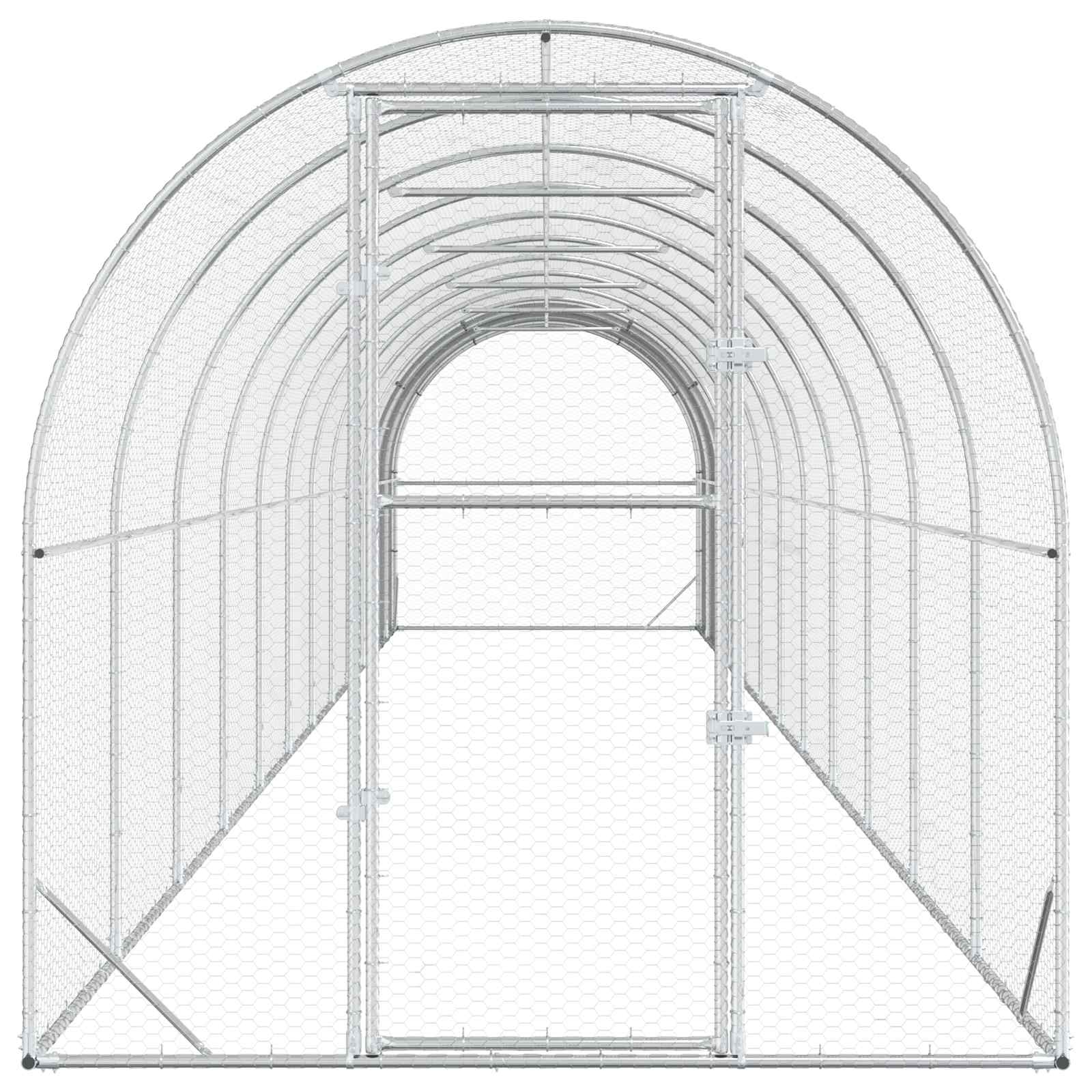 Kippenhok zilver 1200 x 200 x 200 cm Gegalvaniseerd staal image 3