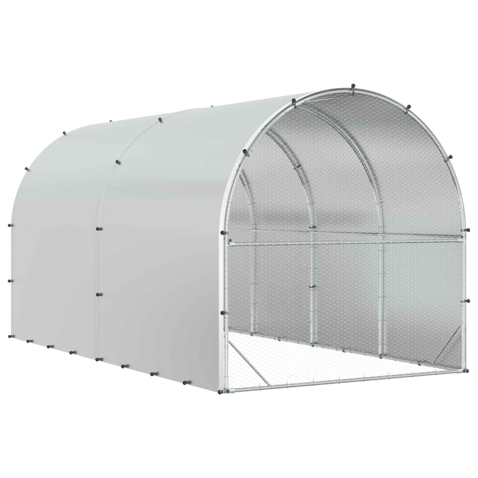 Kippenhok zilver 400 x 200 x 200 cm Gegalvaniseerd staal image 5