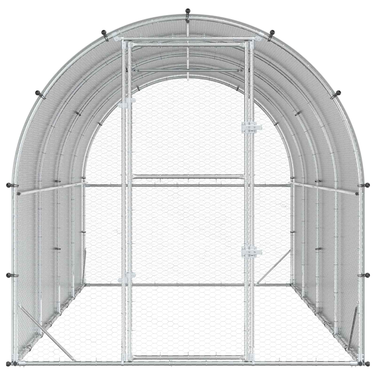 Kippenhok zilver 400 x 200 x 200 cm Gegalvaniseerd staal image 3