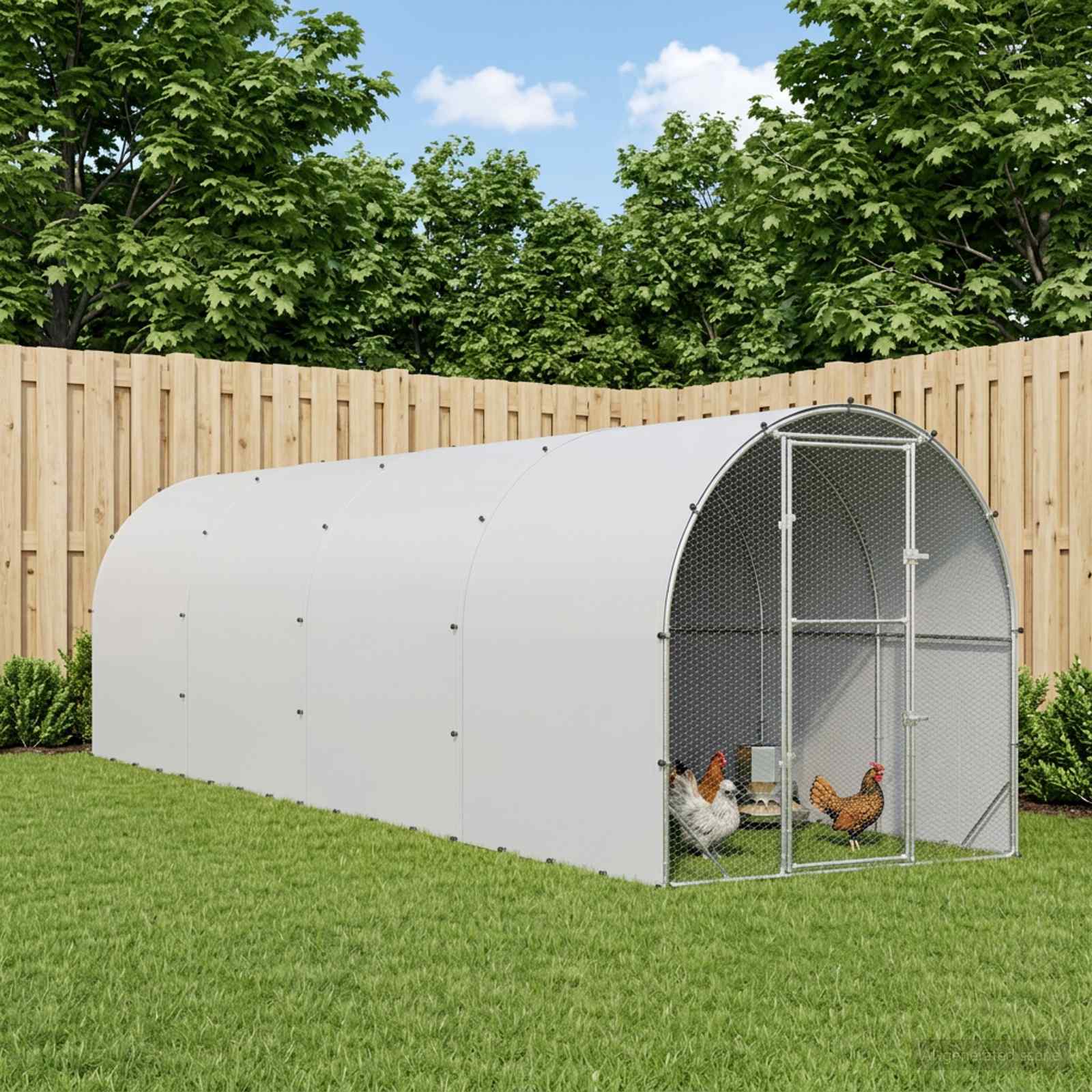 vidaXL Kyllingehus Sølv 800 x 200 x 200 cm Galvaniseret stål