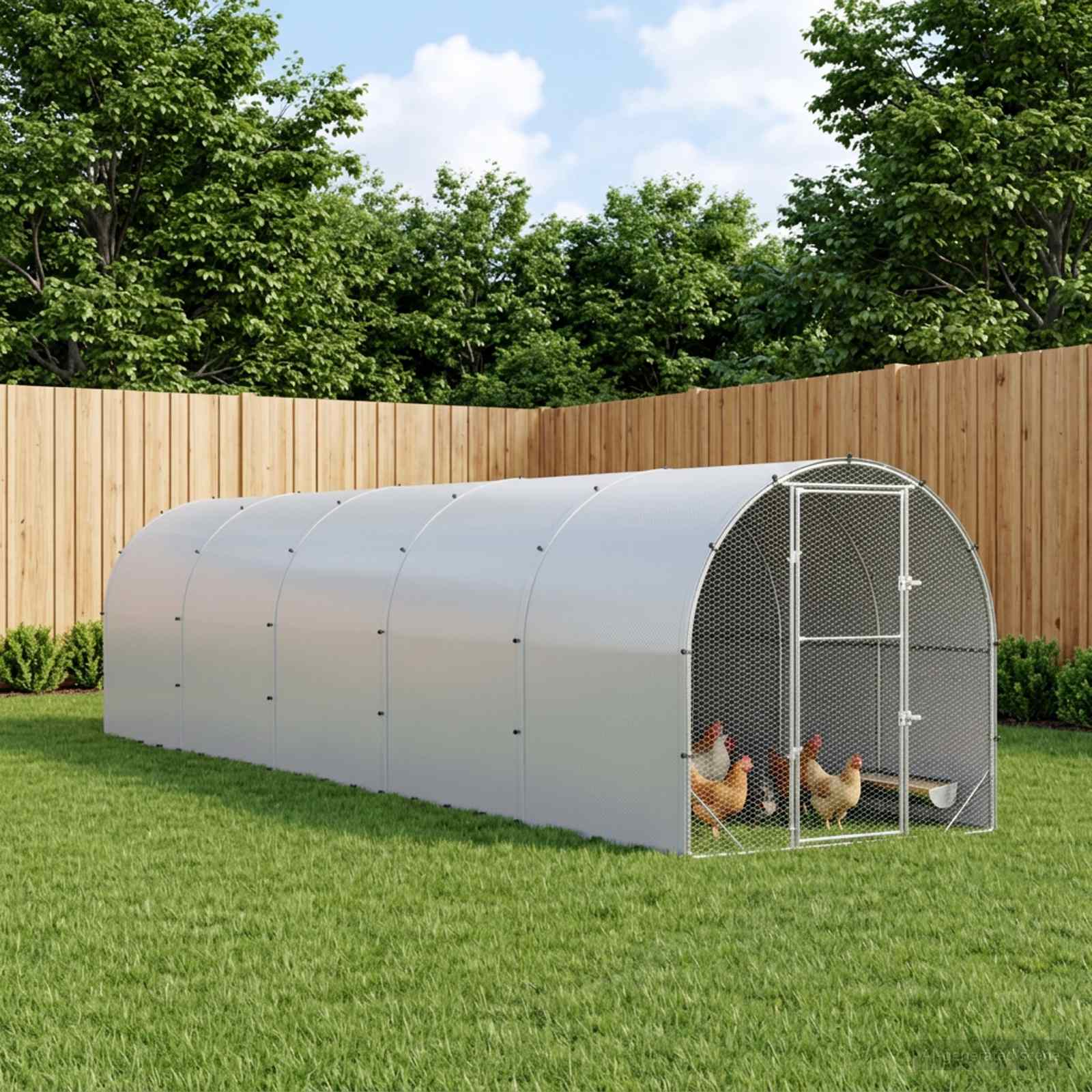 vidaXL Kyllingehus Sølv 1000 x 200 x 200 cm Galvaniseret stål
