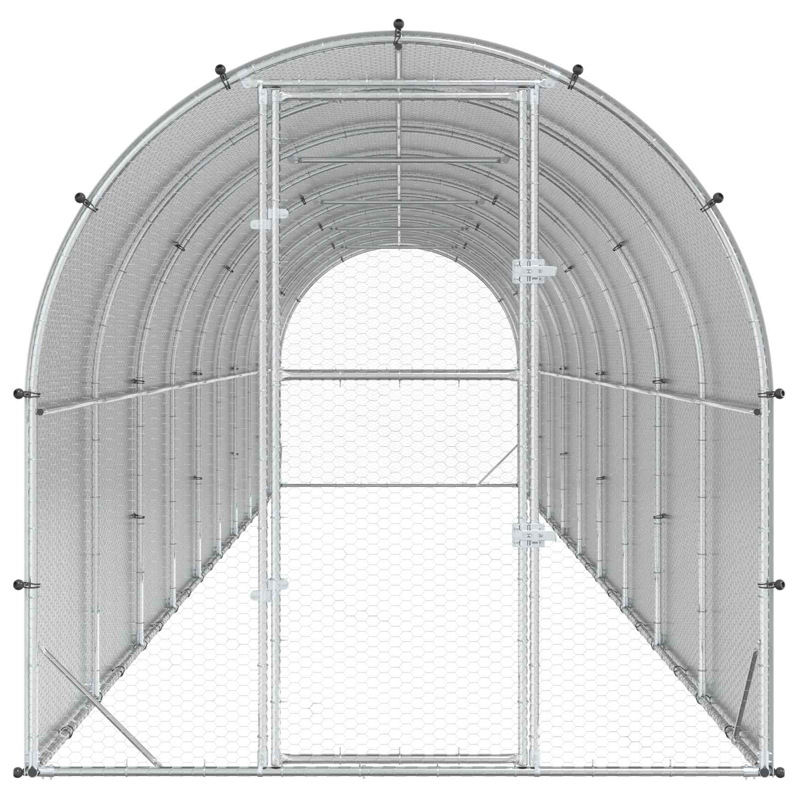 Kippenhok zilver 1000 x 200 x 200 cm Gegalvaniseerd staal image 3