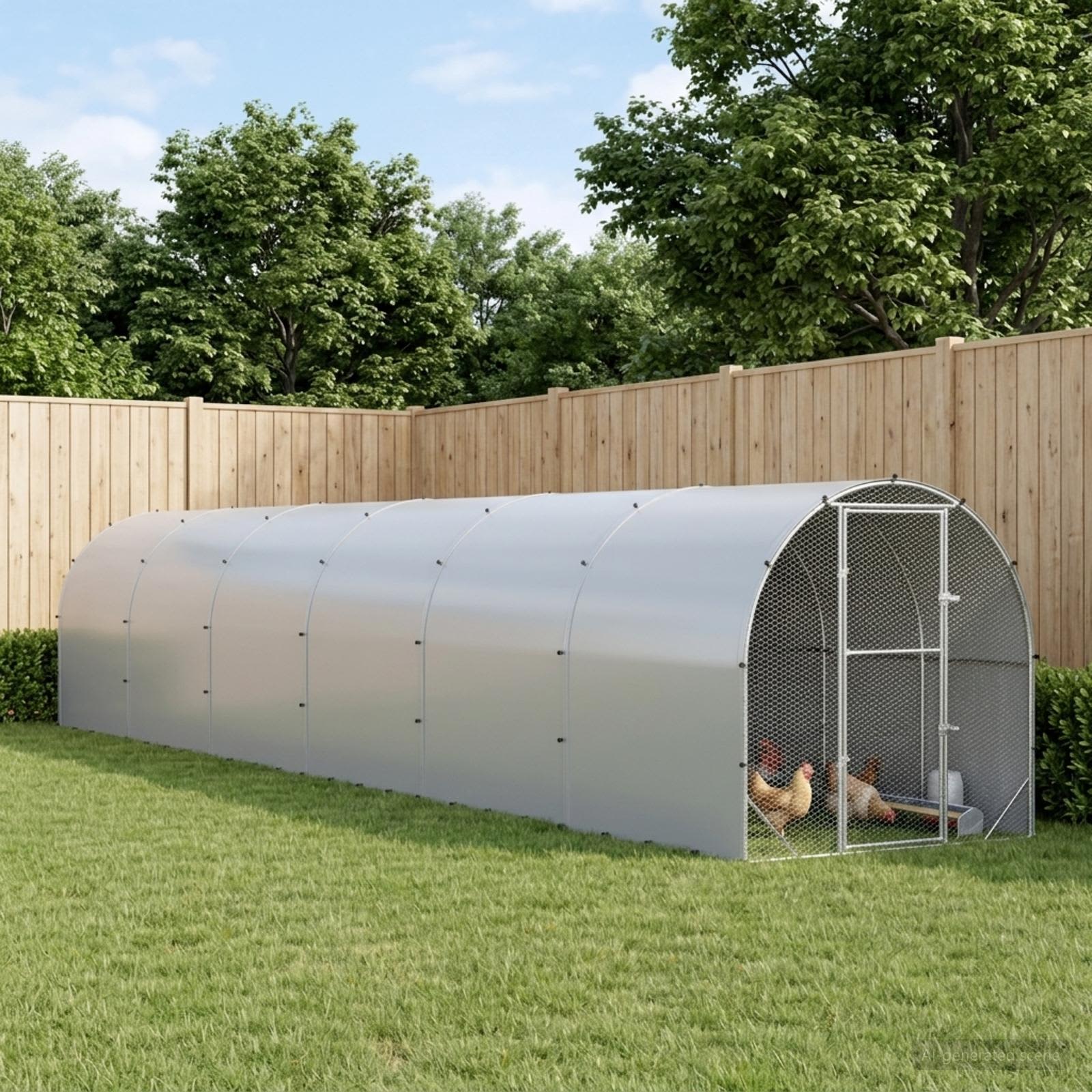 Kippenhok zilver 1200 x 200 x 200 cm Gegalvaniseerd staal image 1