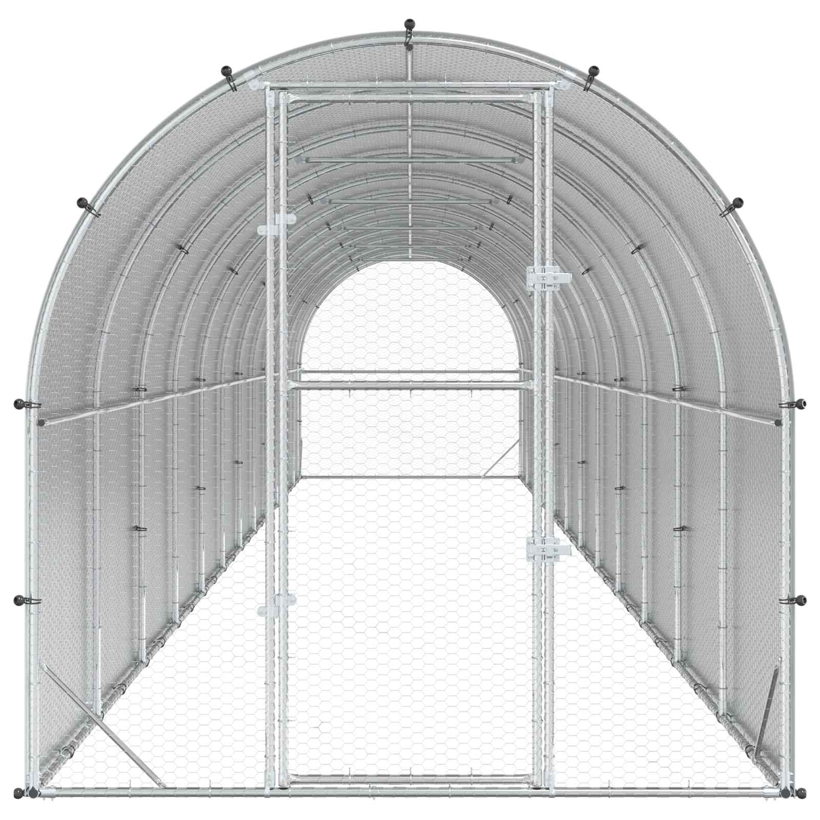 Kippenhok zilver 1200 x 200 x 200 cm Gegalvaniseerd staal image 3