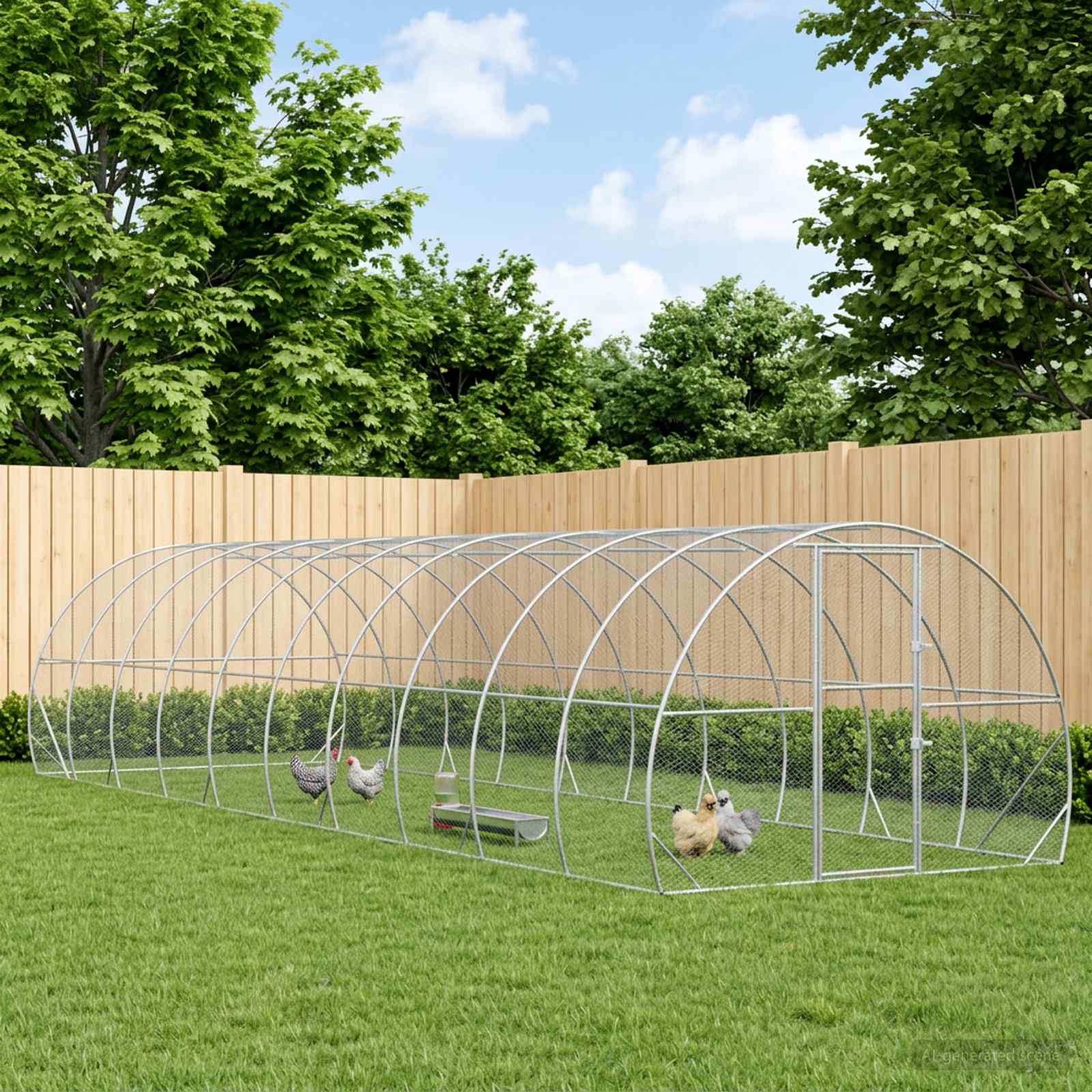 vidaXL Kyllingehus Sølv 1000 x 300 x 200 cm Galvaniseret stål