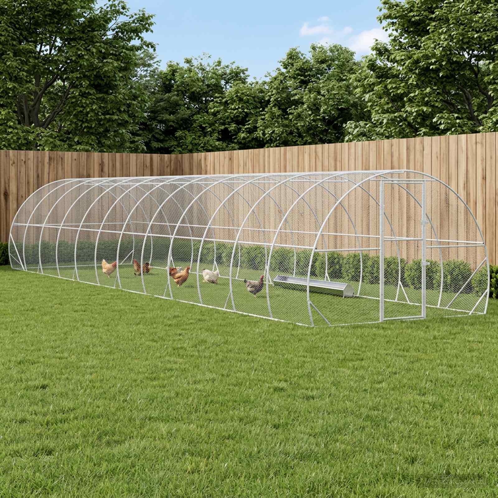 vidaXL Kyllingehus Sølv 1200 x 300 x 200 cm Galvaniseret stål