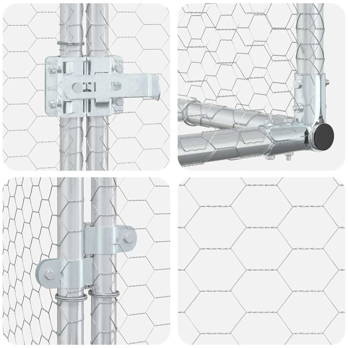 Hønsehus Mod Væg Sølv 600 x 150 x 215 cm Galvaniseret stål - Billede 7