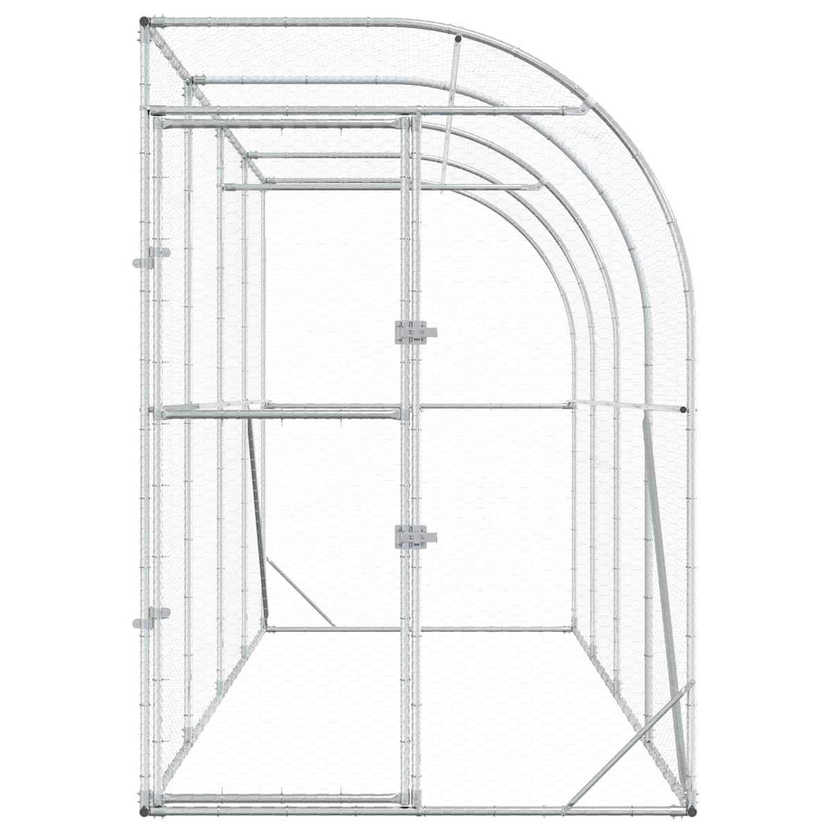 Hønsehus Mod Væg Sølv 600 x 150 x 215 cm Galvaniseret stål - Billede 4