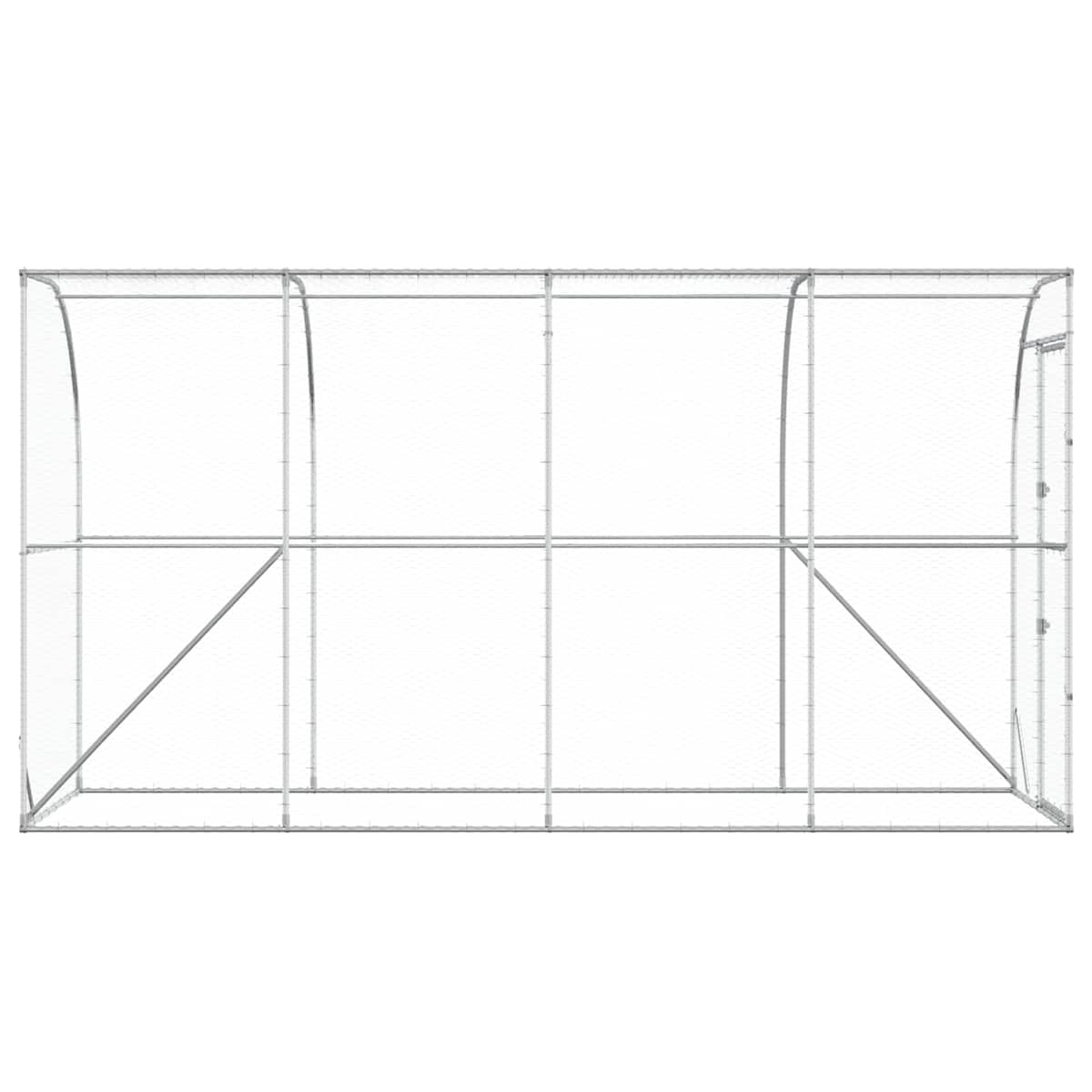 Hønsehus Mod Væg Sølv 600 x 150 x 215 cm Galvaniseret stål - Billede 5