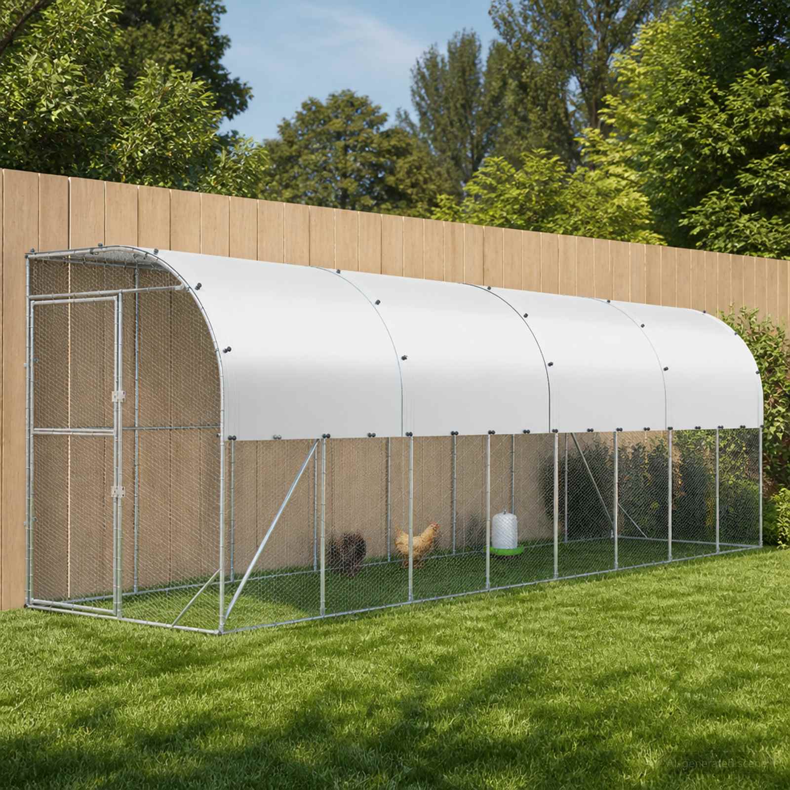 Kippenhok Tegen de Muur zilver 600 x 150 x 215 cm