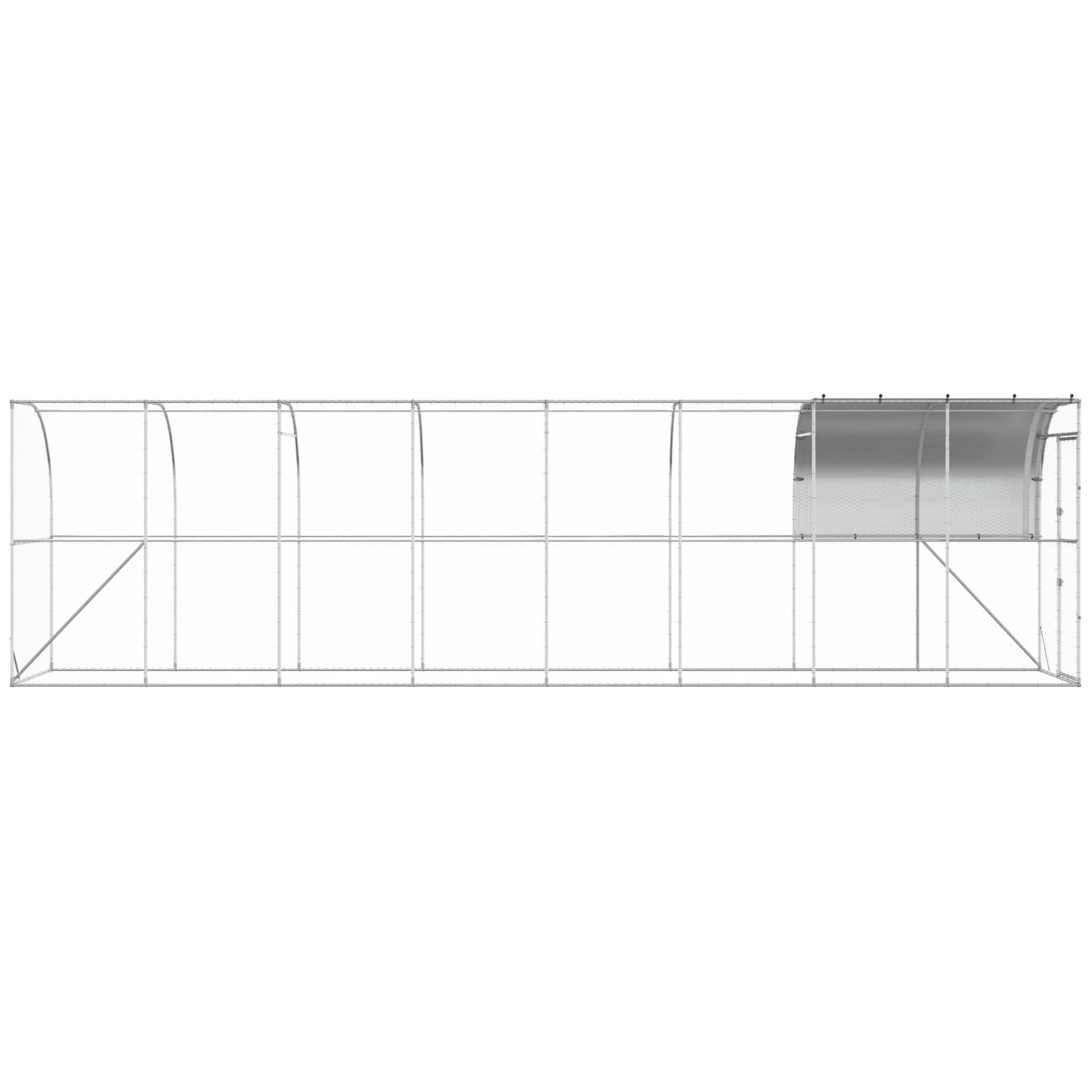 Kippenhok Tegen de Muur zilver 800 x 100 x 215 cm