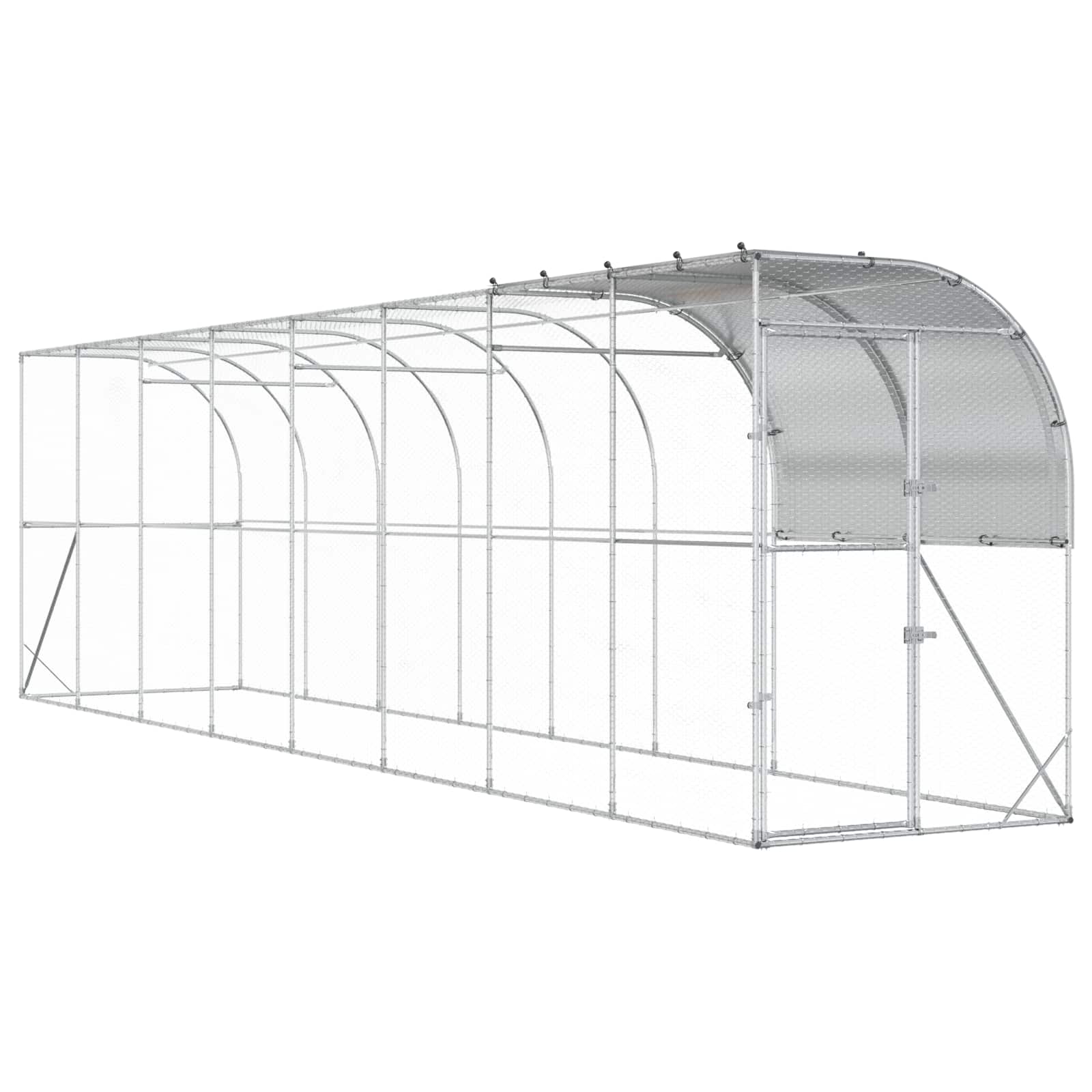 Kippenhok Tegen de Muur zilver 800 x 150 x 215 cm
