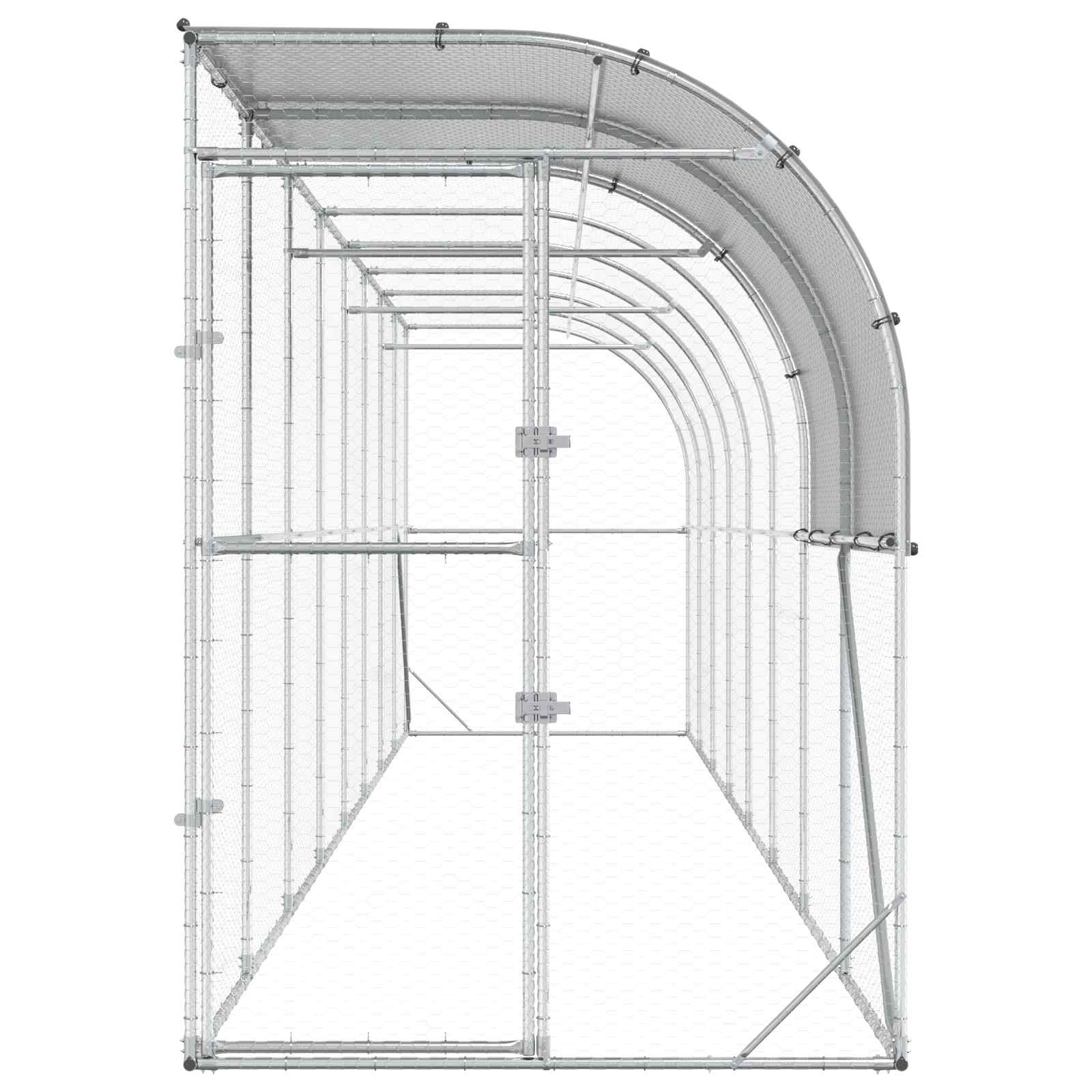 Kippenhok Tegen de Muur zilver 800 x 150 x 215 cm