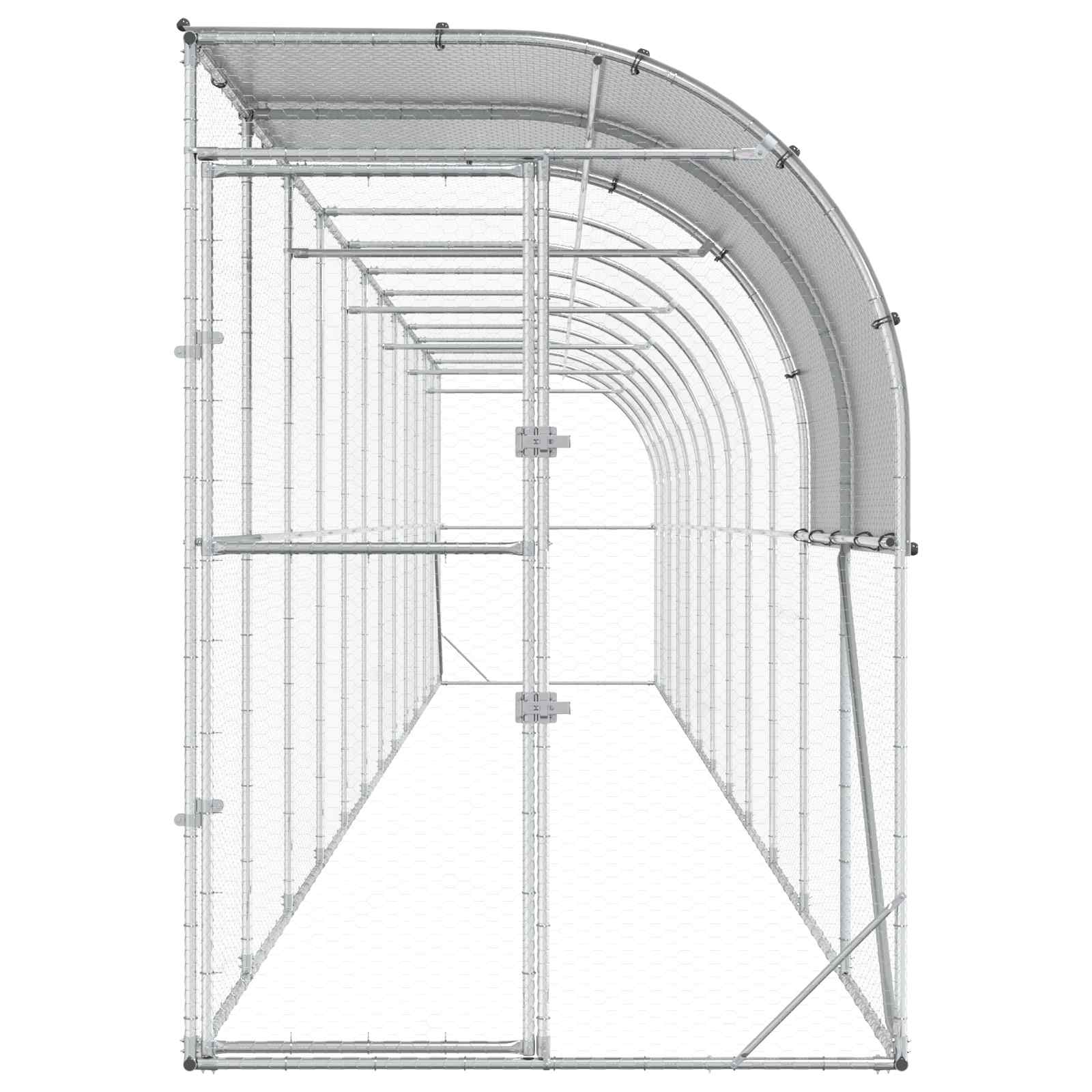 Kippenhok Tegen de Muur zilver 1200 x 150 x 215 cm