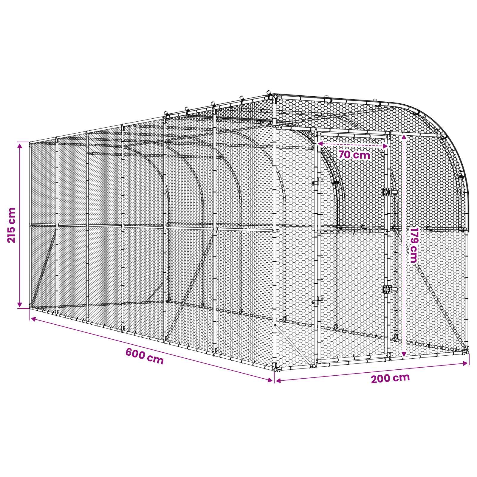 Kippenhok Tegen de Muur zilver 600 x 200 x 215 cm image 8