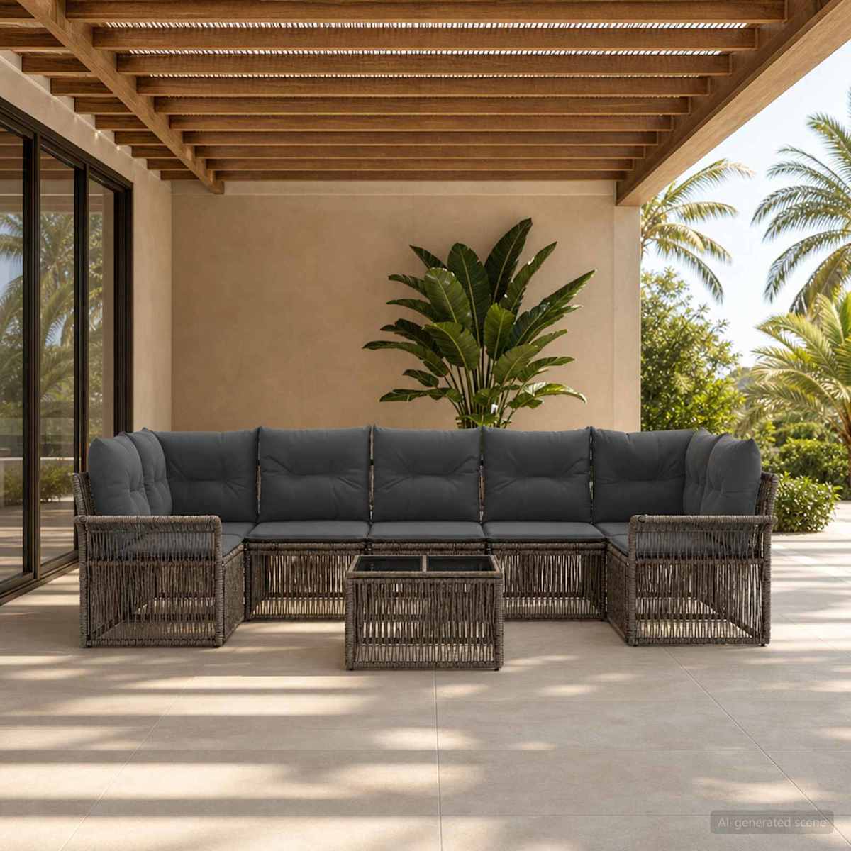 Havesofa Sæt 8 stk. polyrattan
