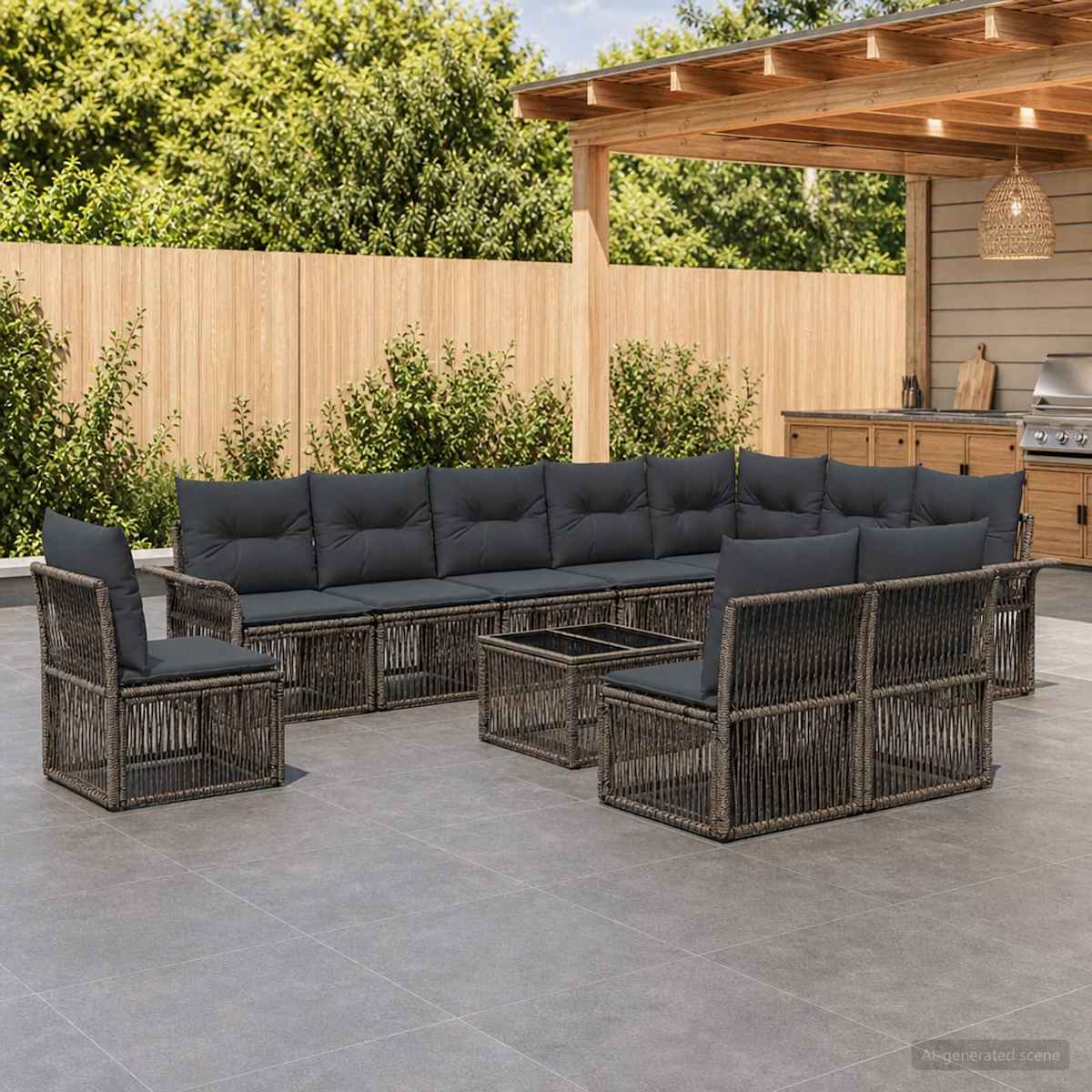 Havesofa Sæt 11 stk. polyrattan