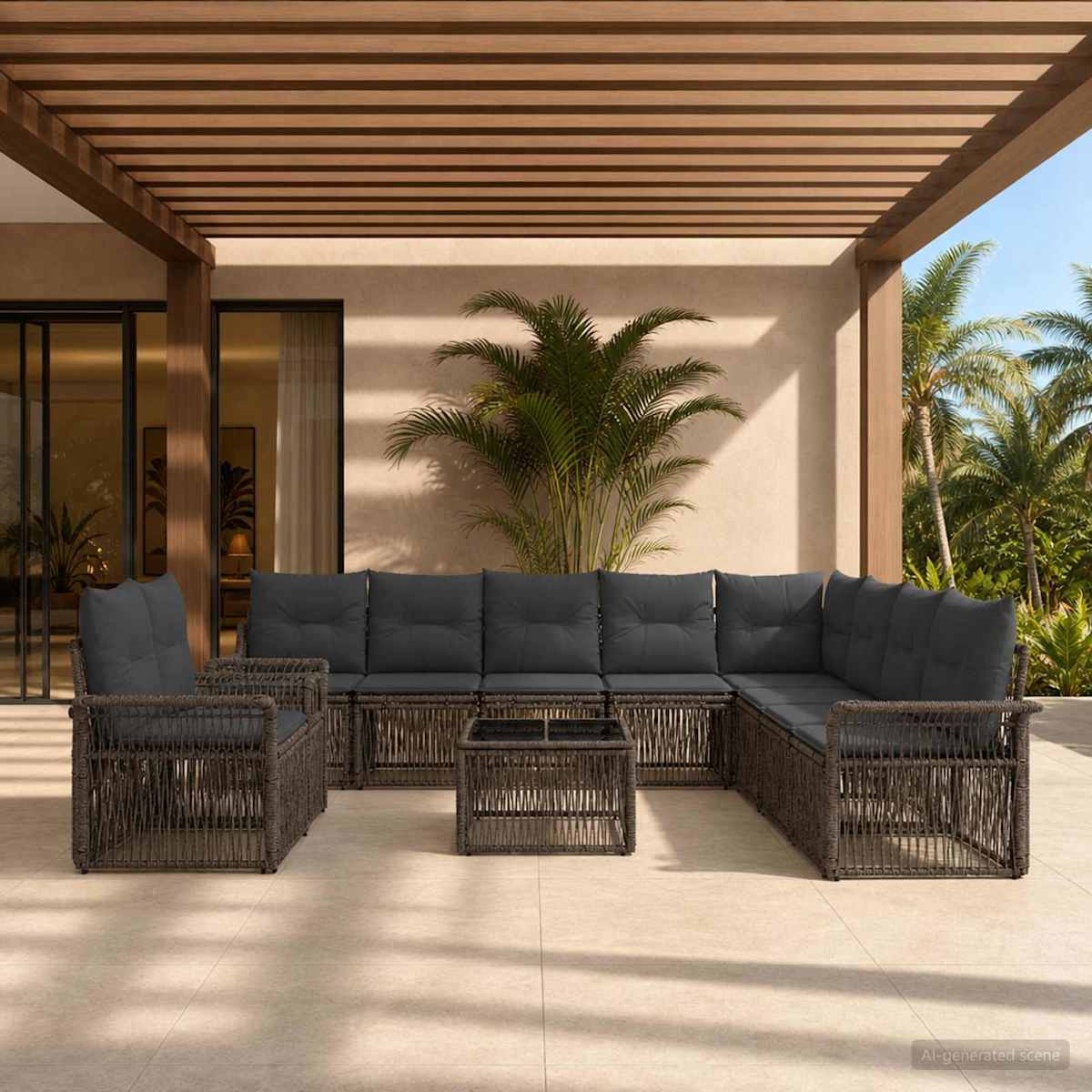 Havesofa Sæt 11 stk. polyrattan