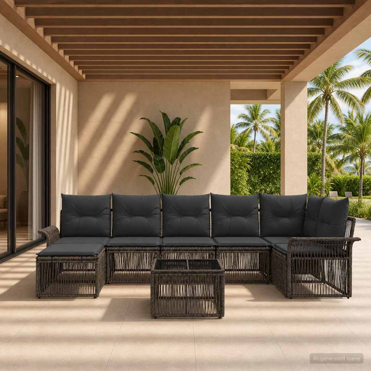 Havesofa Sæt 8 stk. polyrattan