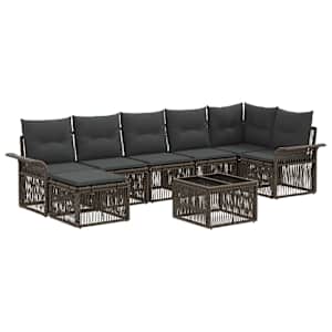 vidaXL Aia Diivanikomplekt 8 tk Hall pol&uuml;rotang