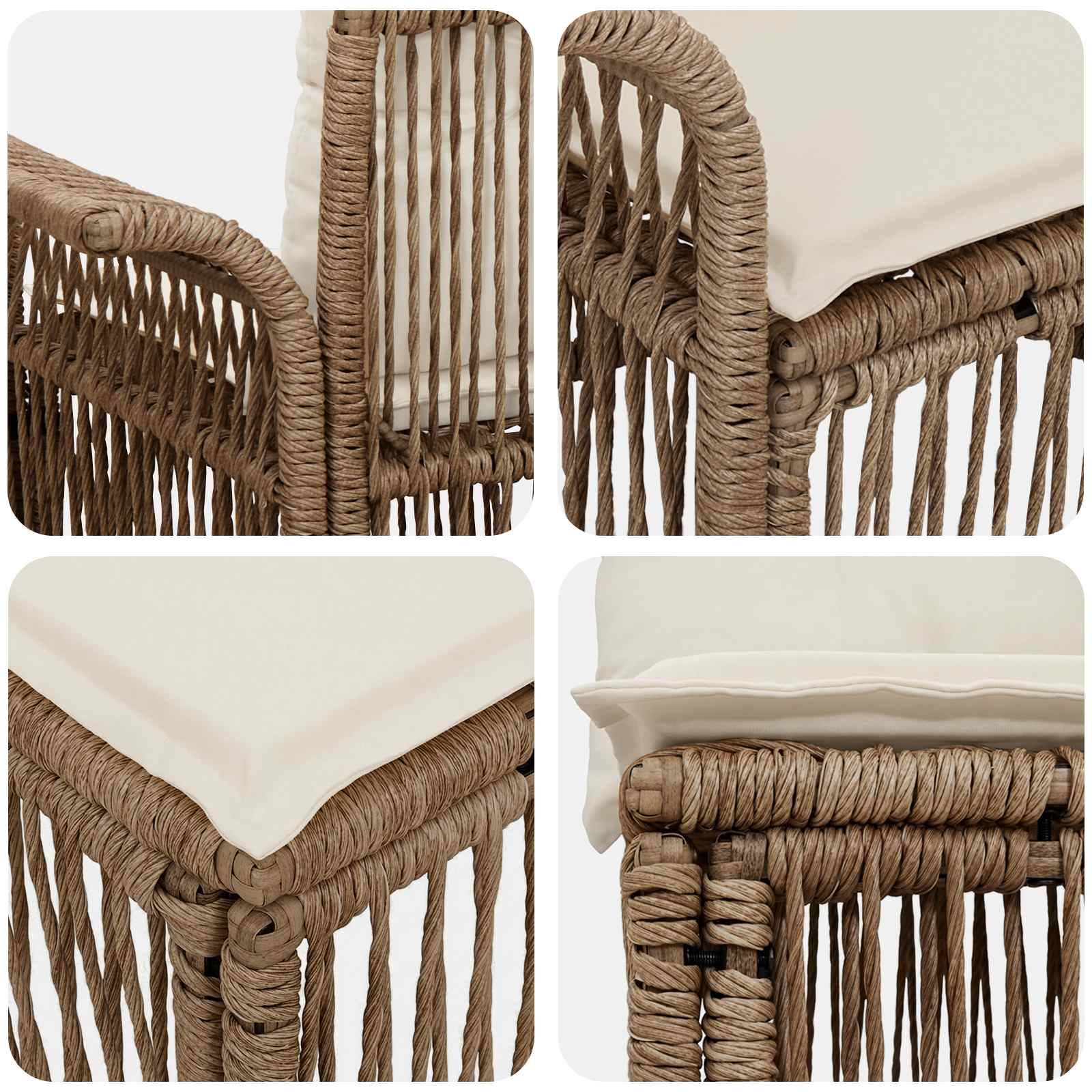vidaXL Gartensofa-set 6 stk. 6-Sitzanzahl Beige Poly-Rattan – Bild 5