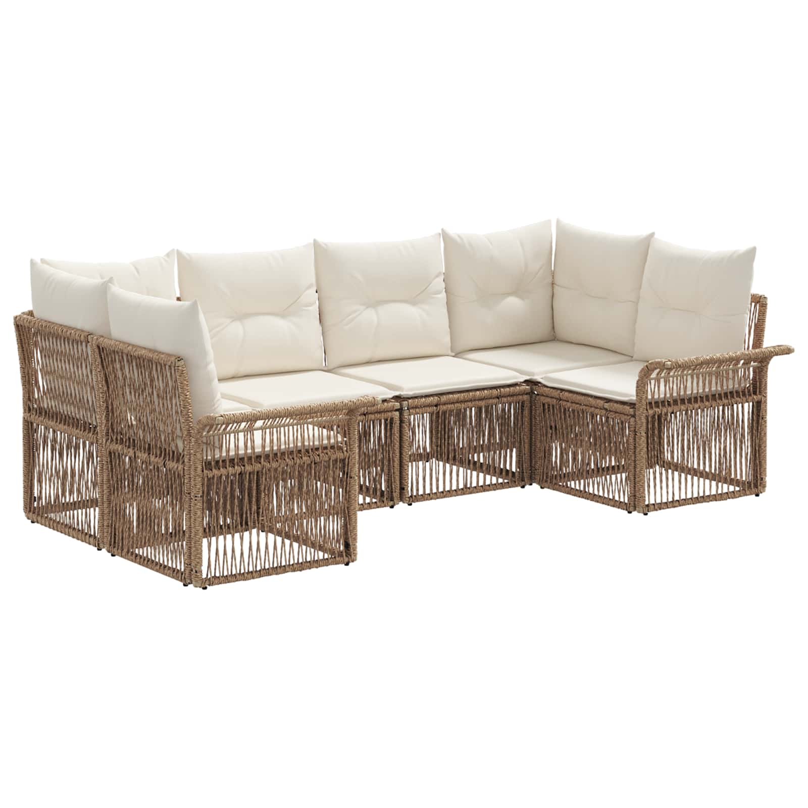 vidaXL Gartensofa-set 6 stk. 6-Sitzanzahl Beige Poly-Rattan – Bild 2