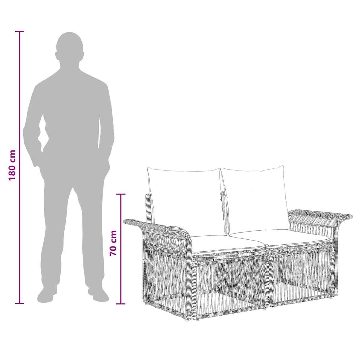 Havesofa Sæt 7 stk. 7-Antal sæder polyrattan - Billede 9