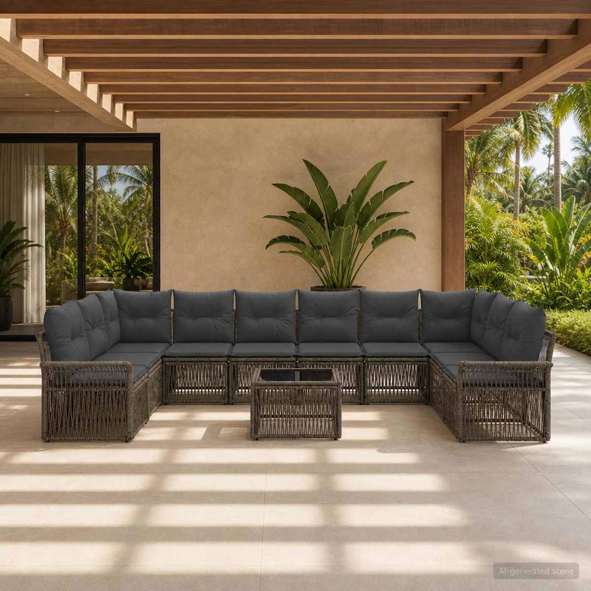 Havesofa Sæt 11 stk. polyrattan