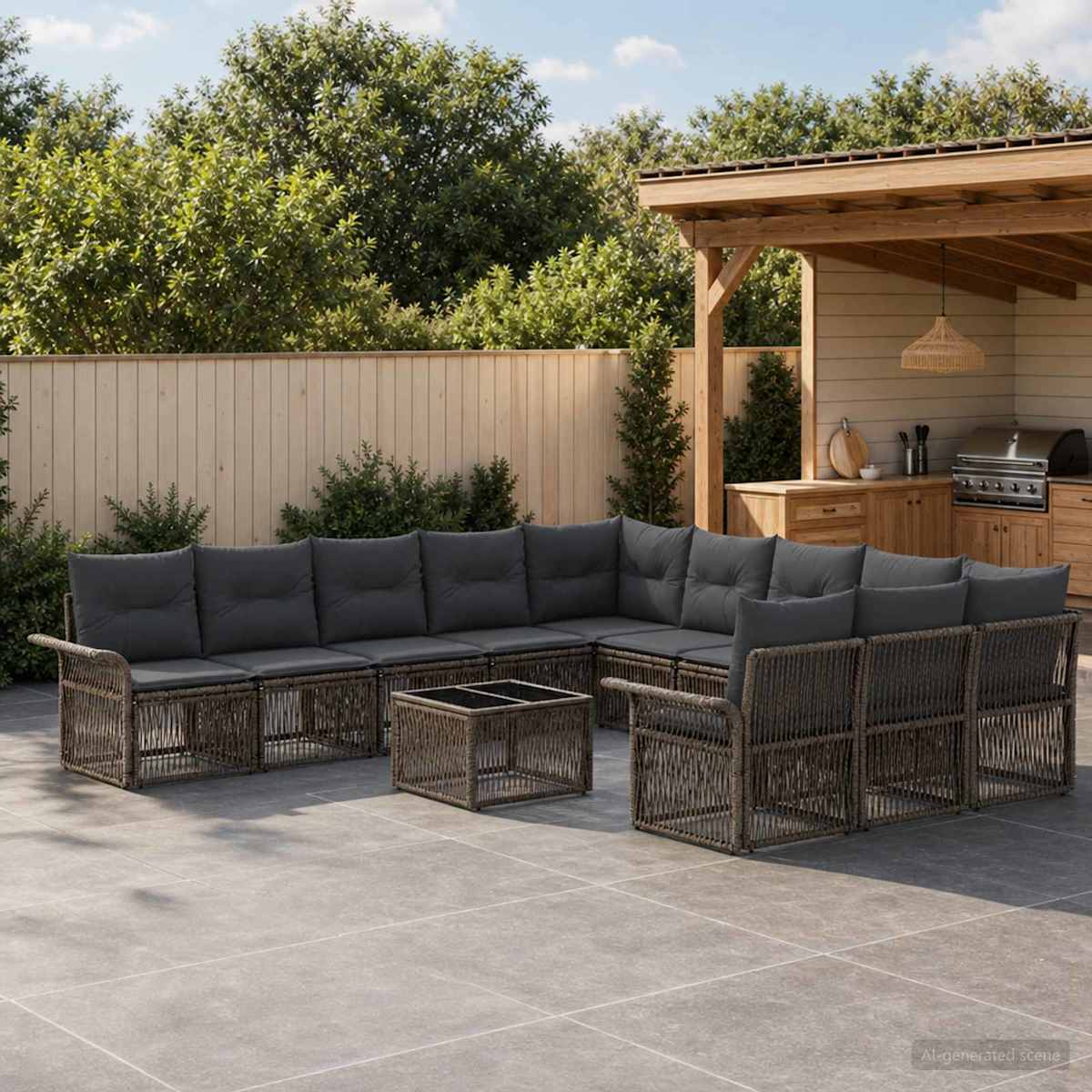 Havesofa Sæt 12 stk. polyrattan