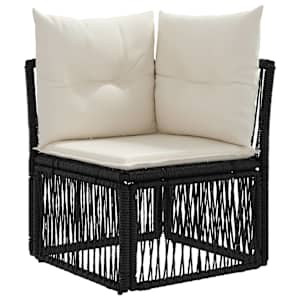 Sada zahradních pohovek 10 pcs Černá a krémově bílá polyratan - obrázek 2