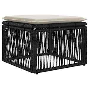 Sada zahradních pohovek 10 pcs Černá a krémově bílá polyratan - obrázek 5